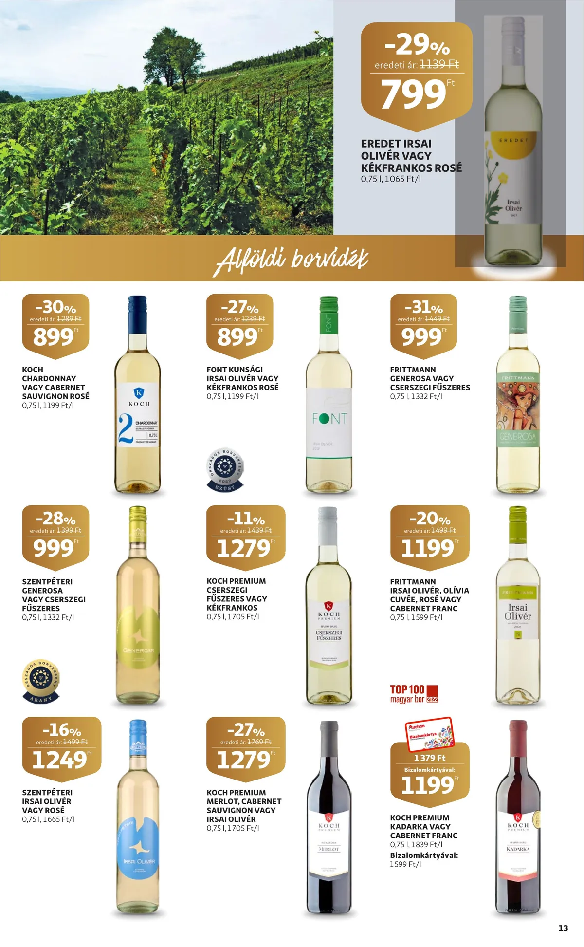 Auchan akciós újság Bor 10.06–10.26 – 13. oldal