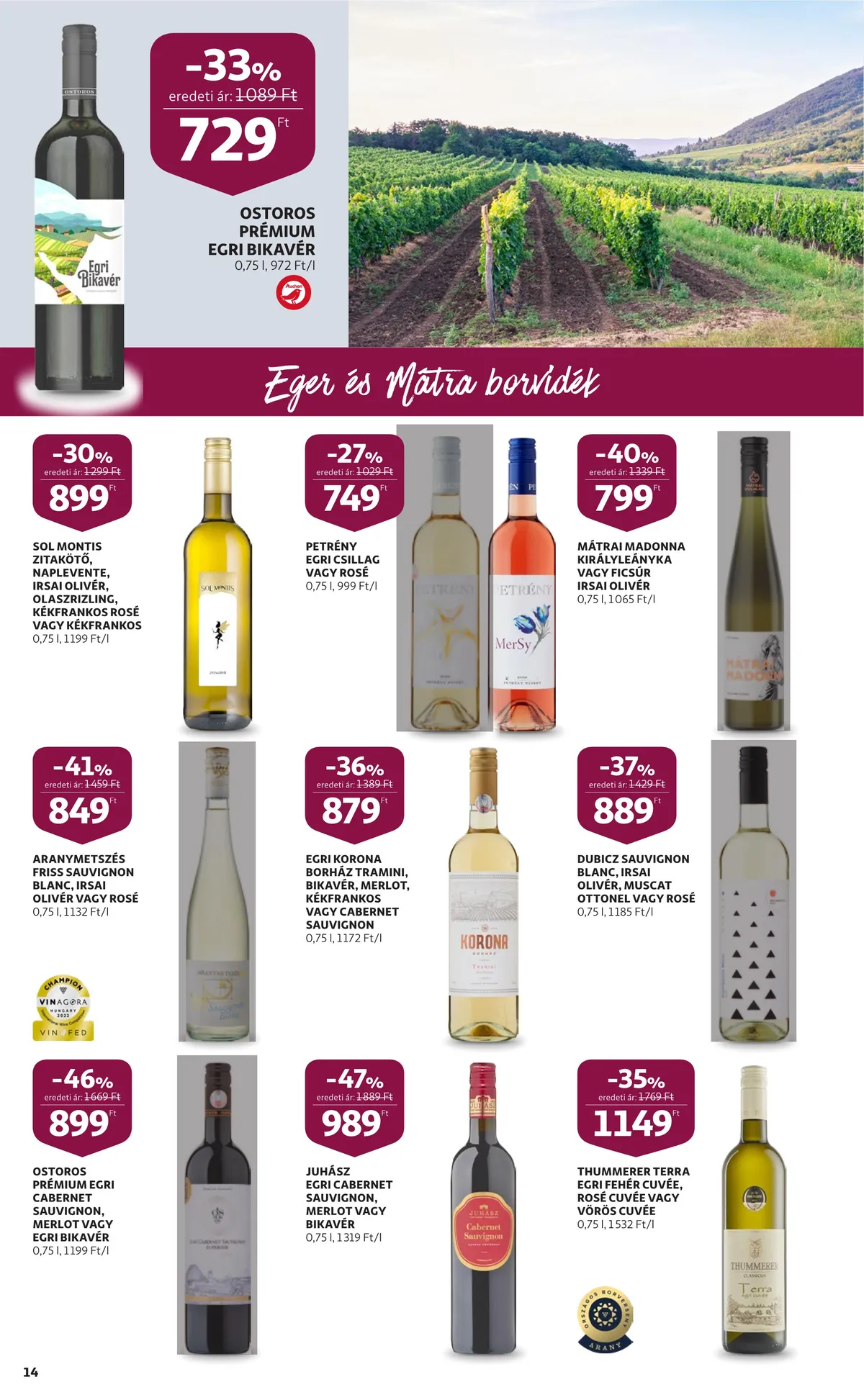 Auchan akciós újság Bor 10.06–10.26 – 14. oldal