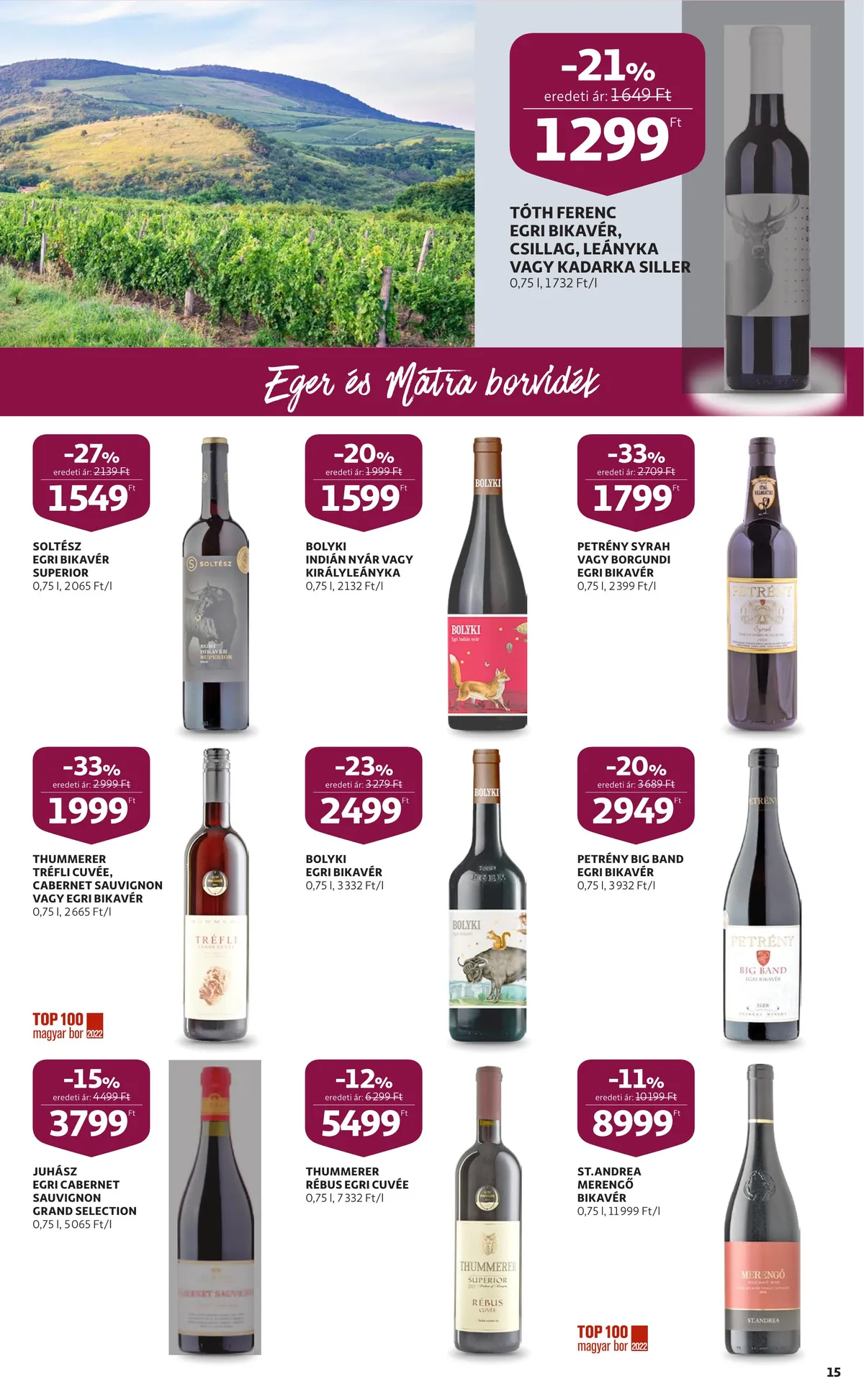 Auchan akciós újság Bor 10.06–10.26 – 15. oldal