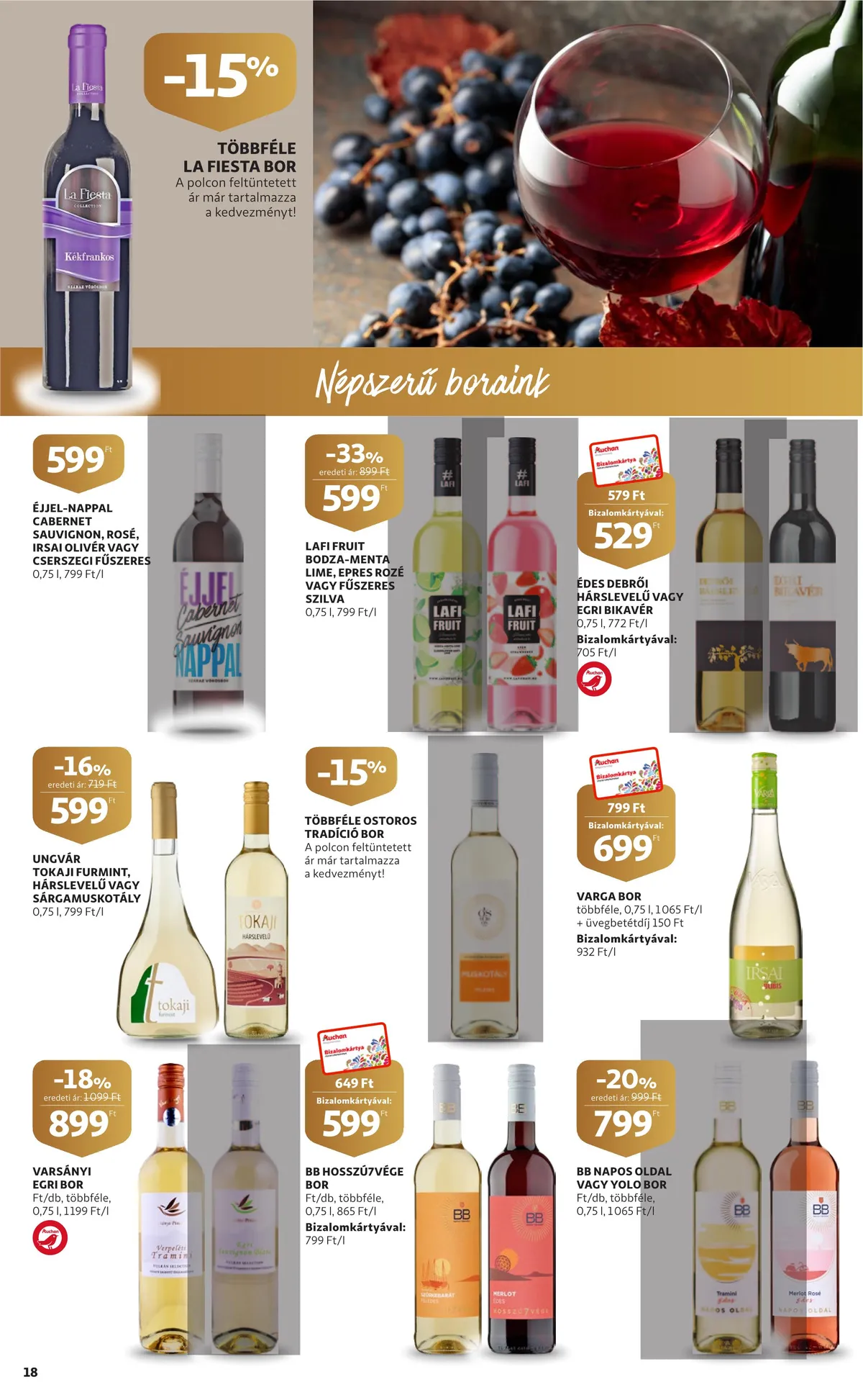 Auchan akciós újság Bor 10.06–10.26 – 18. oldal