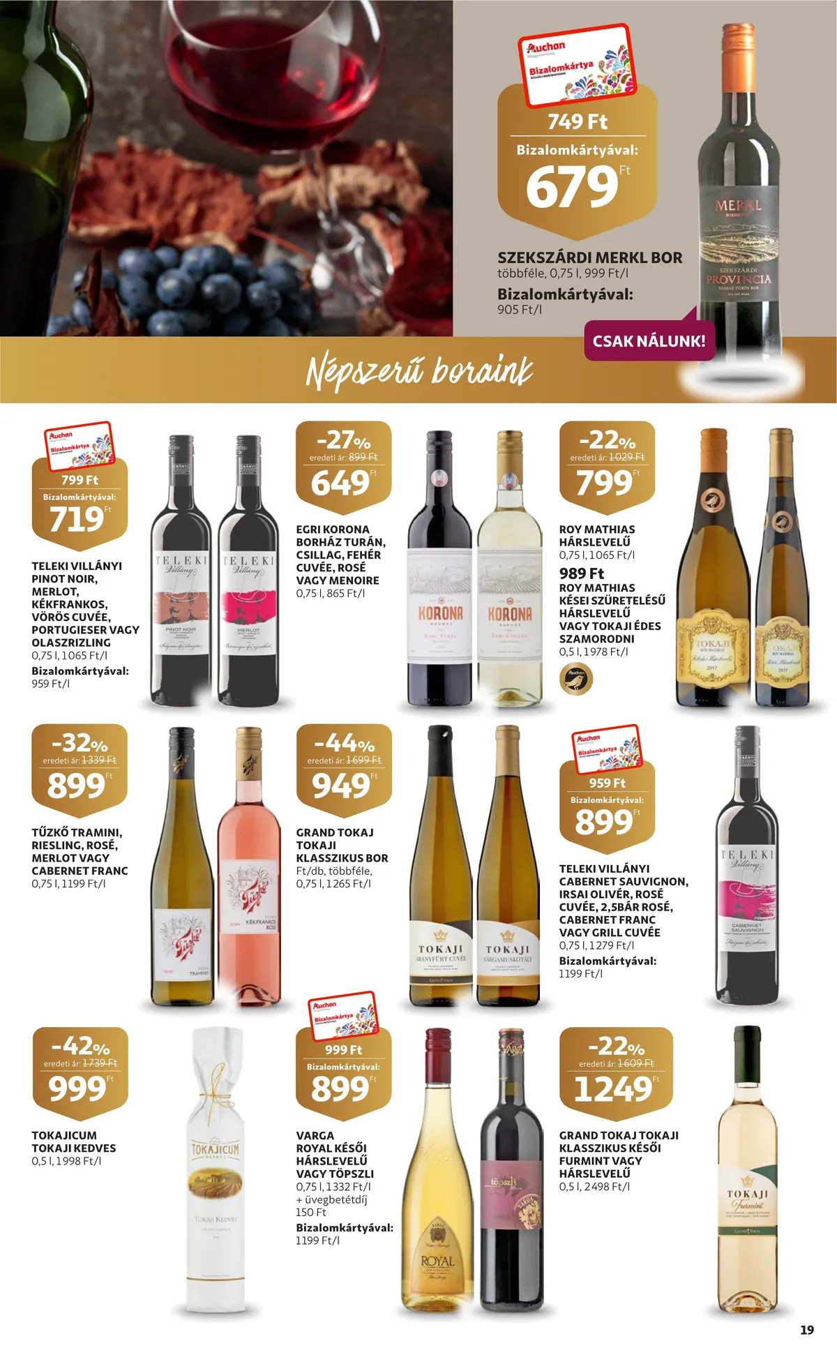 Auchan akciós újság Bor 10.06–10.26 – 19. oldal