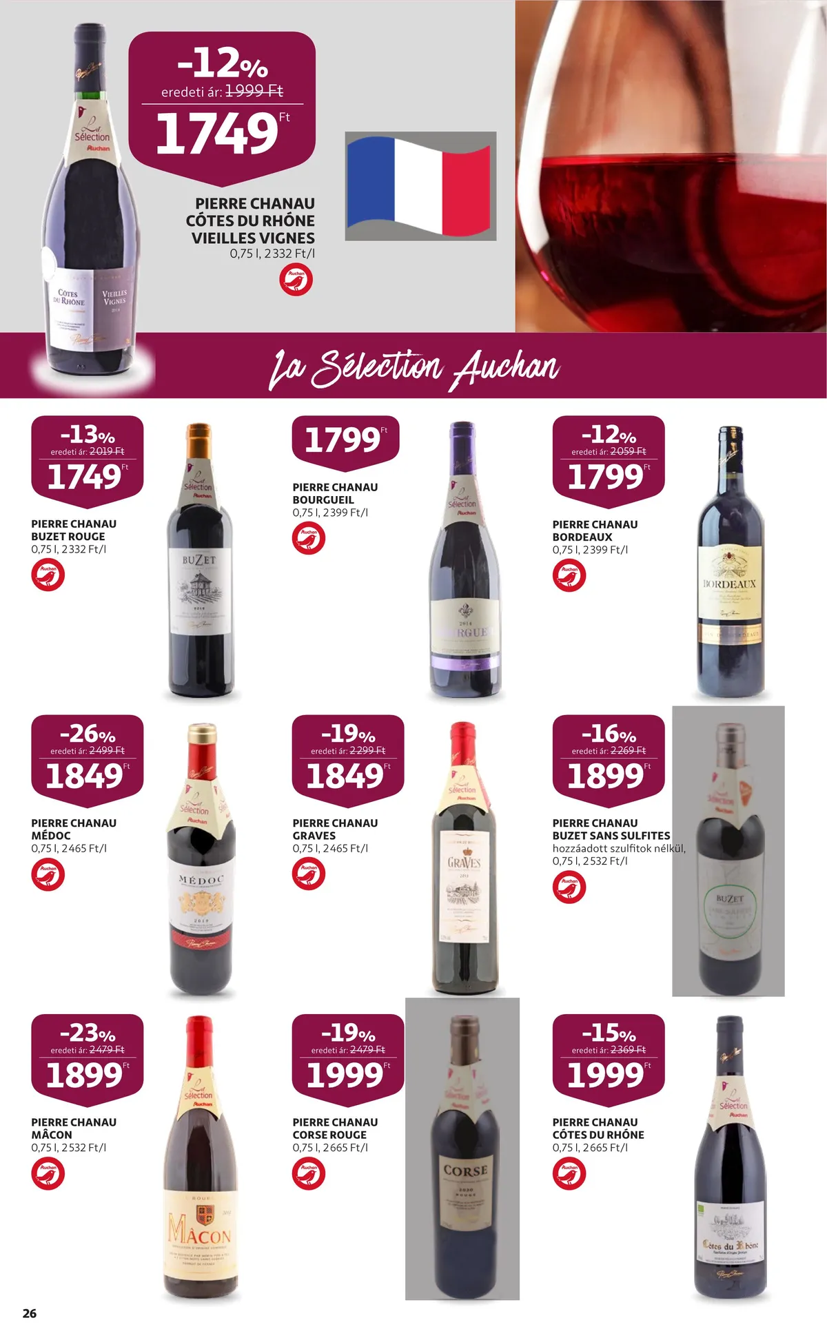 Auchan akciós újság Bor 10.06–10.26 – 26. oldal