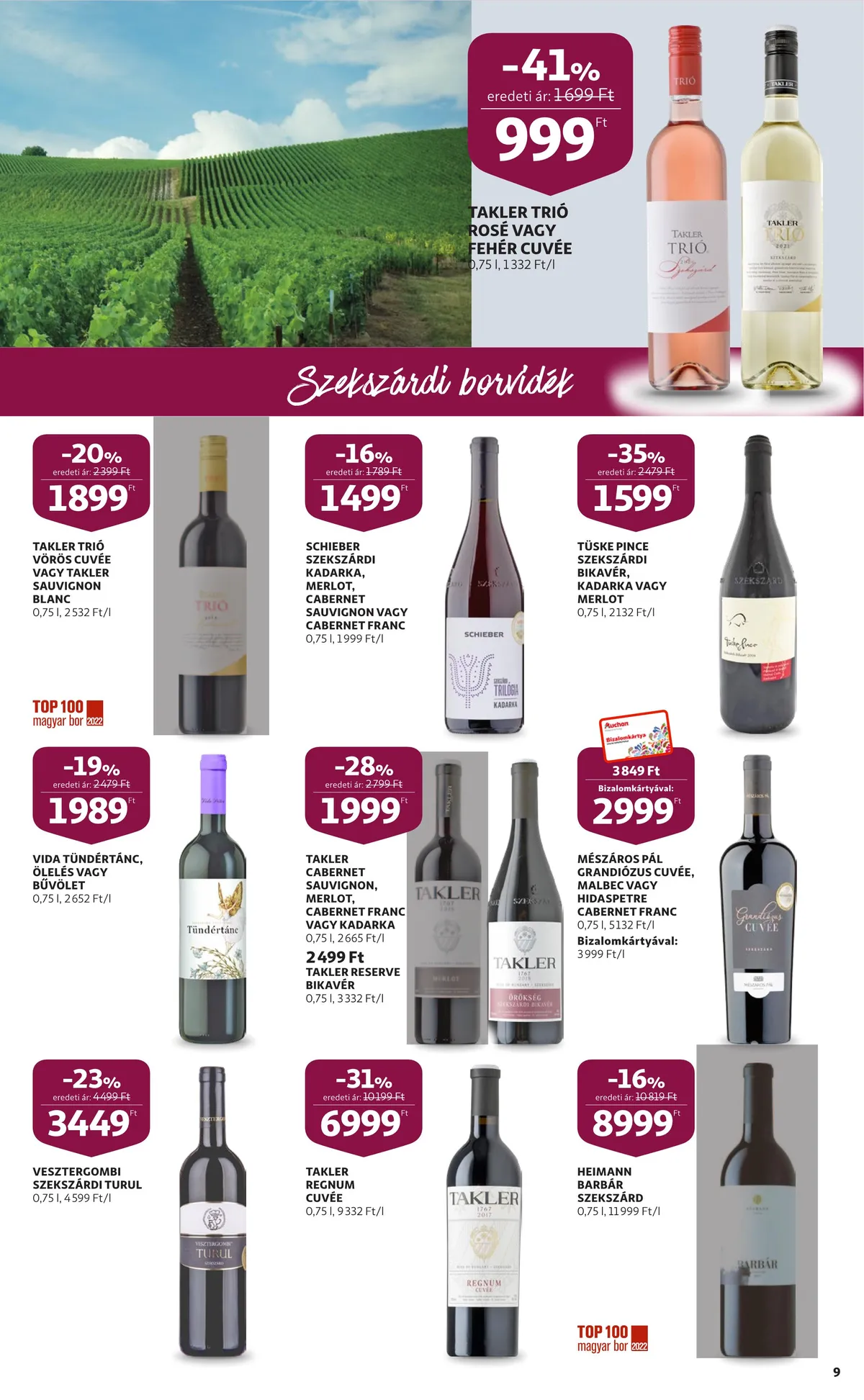 Auchan akciós újság Bor 10.06–10.26 – 9. oldal