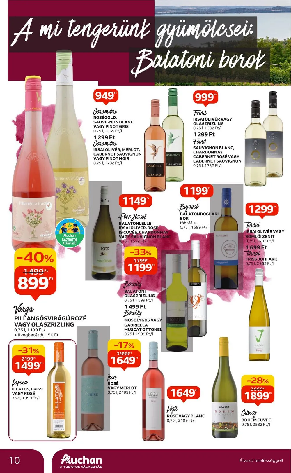 Auchan akciós újság Bor 10.05–10.25 – 10. oldal