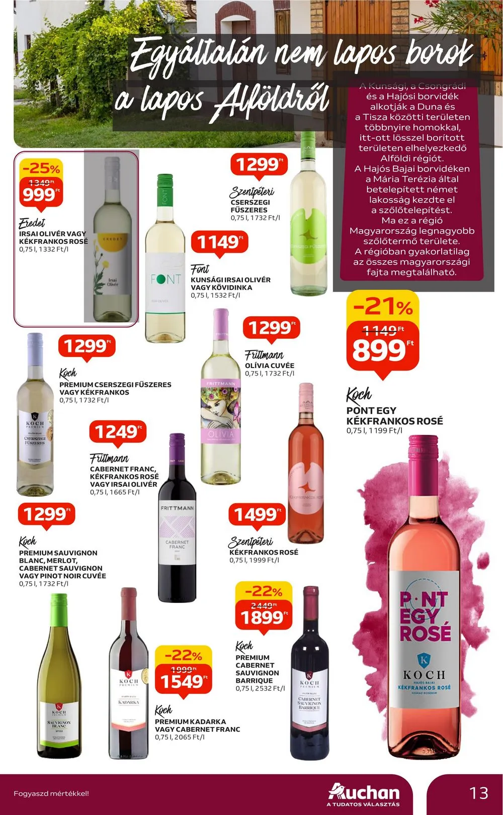 Auchan akciós újság Bor 10.05–10.25 – 13. oldal
