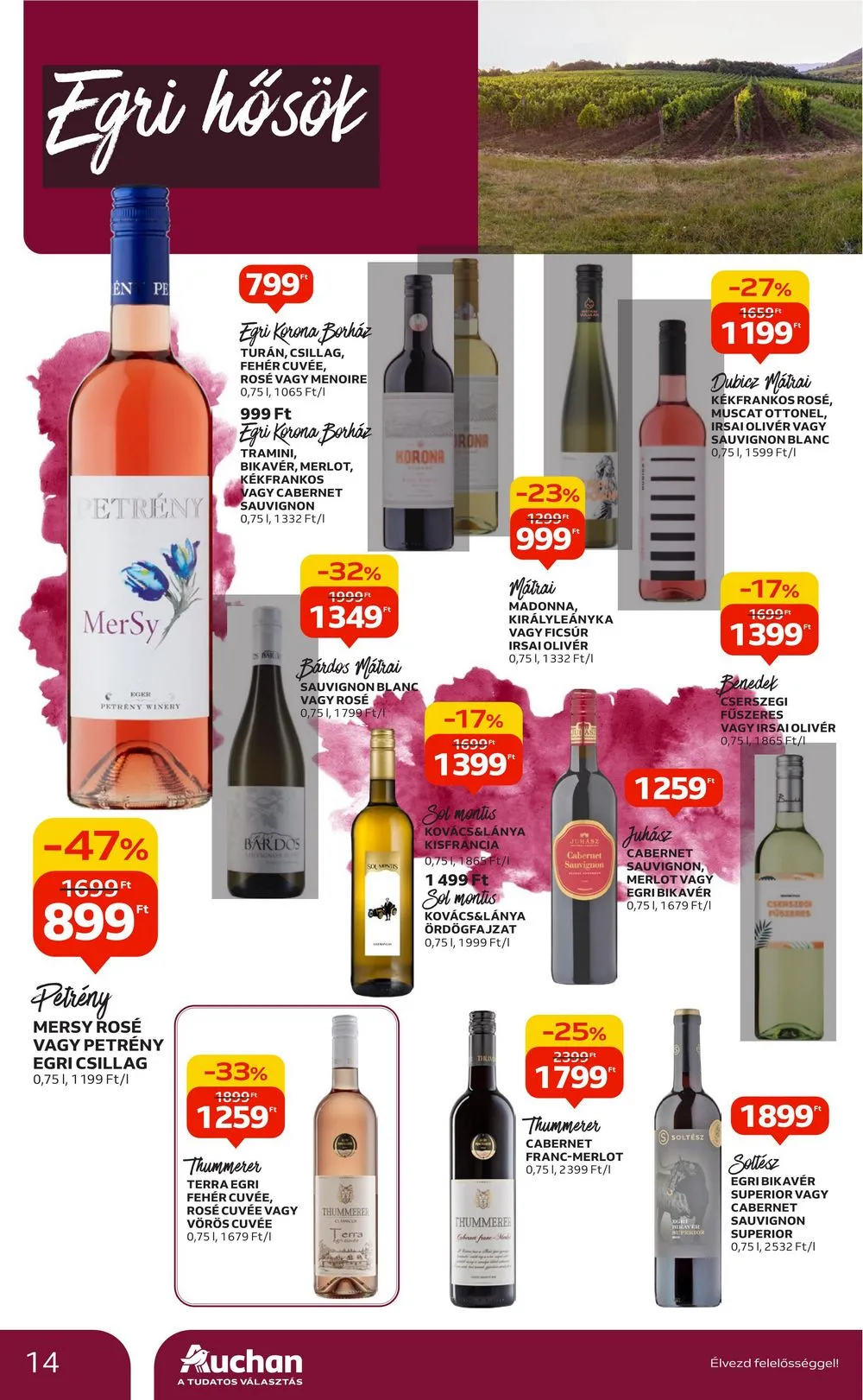 Auchan akciós újság Bor 10.05–10.25 – 14. oldal