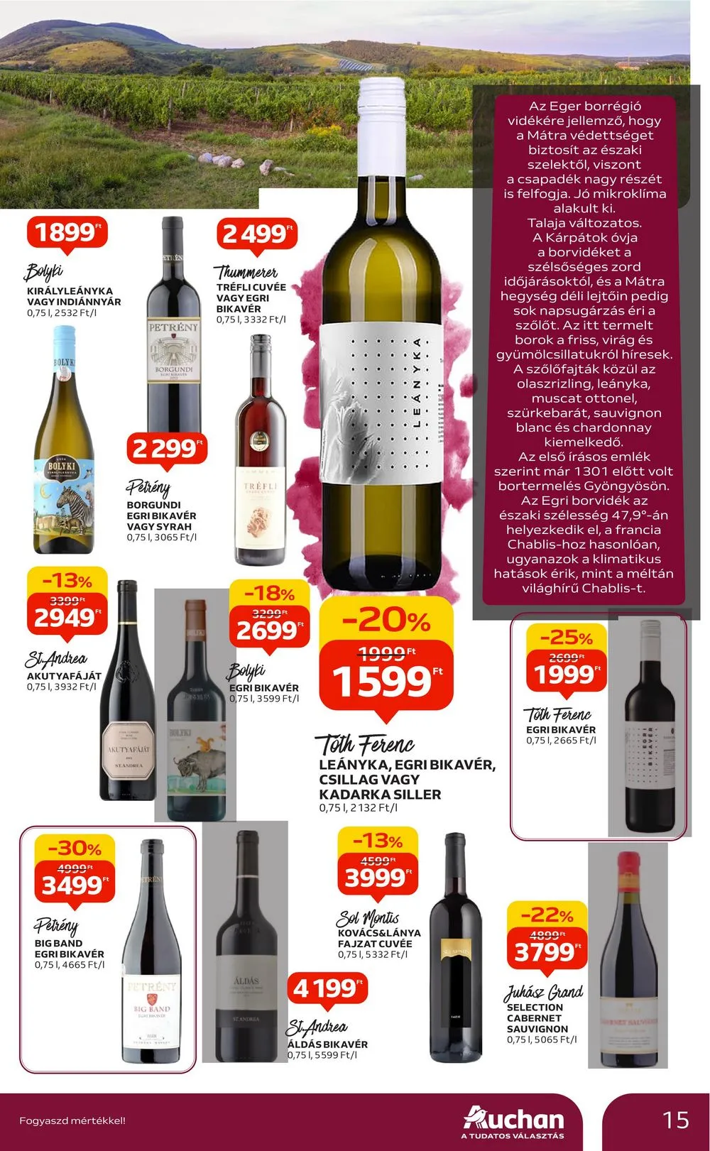 Auchan akciós újság Bor 10.05–10.25 – 15. oldal