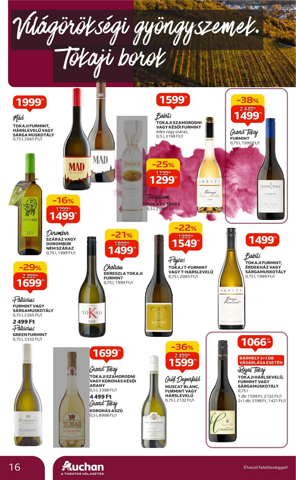Auchan akciós újság Bor 10.05–10.25 – 16. oldal