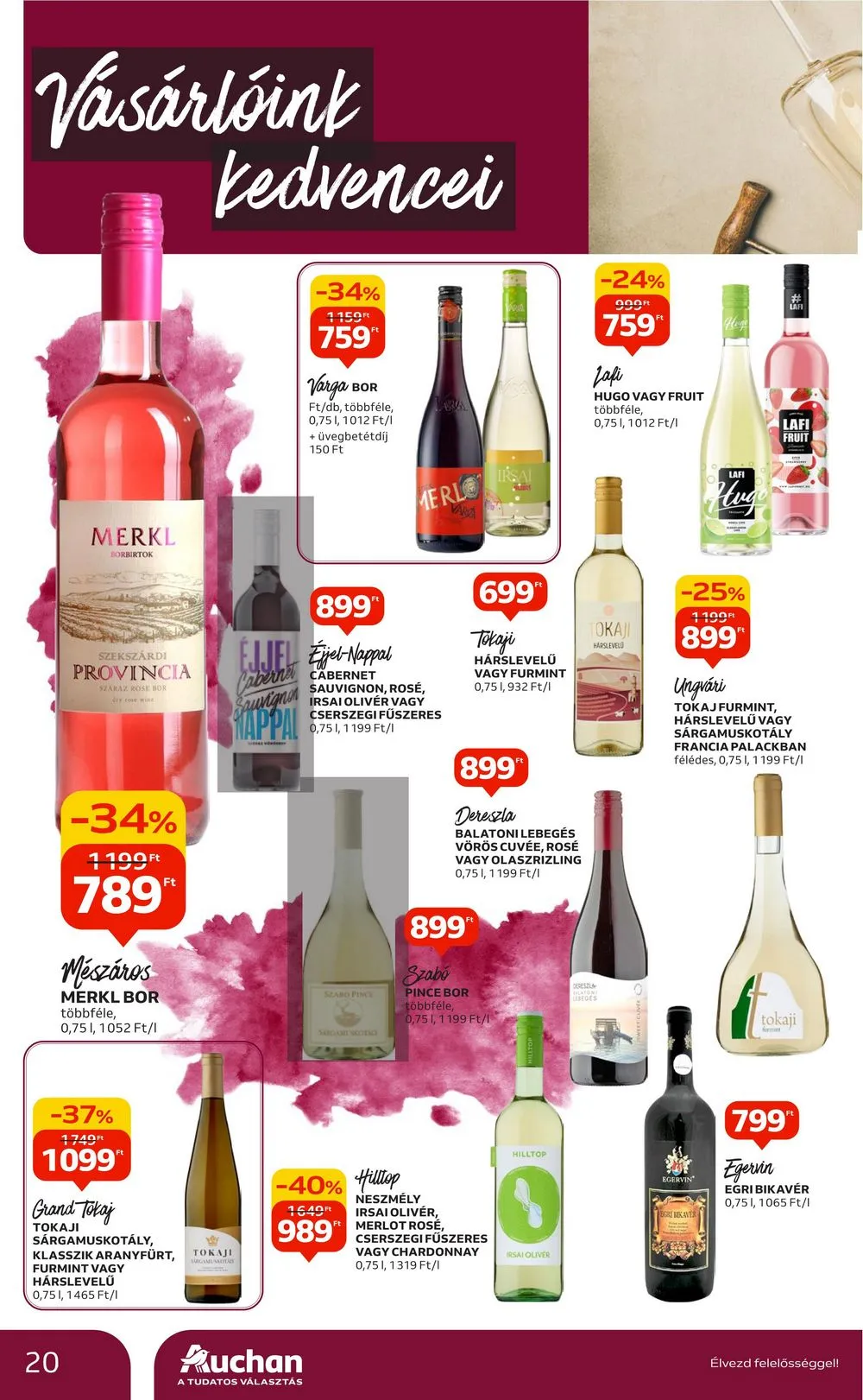 Auchan akciós újság Bor 10.05–10.25 – 20. oldal
