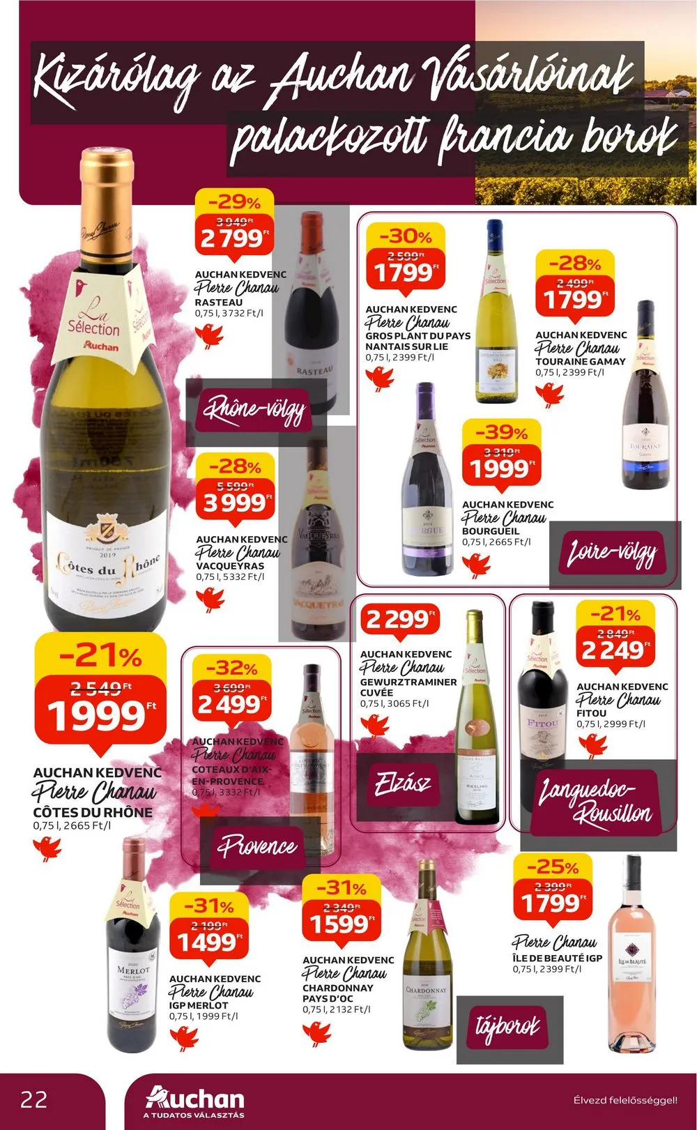 Auchan akciós újság Bor 10.05–10.25 – 22. oldal