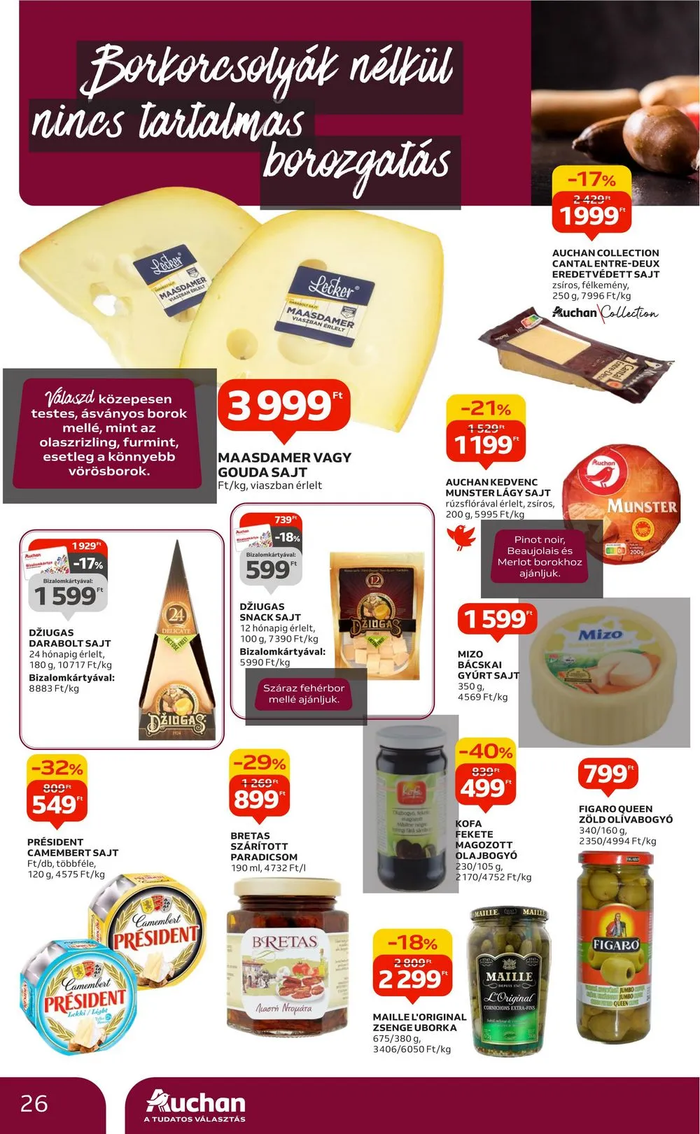Auchan akciós újság Bor 10.05–10.25 – 26. oldal
