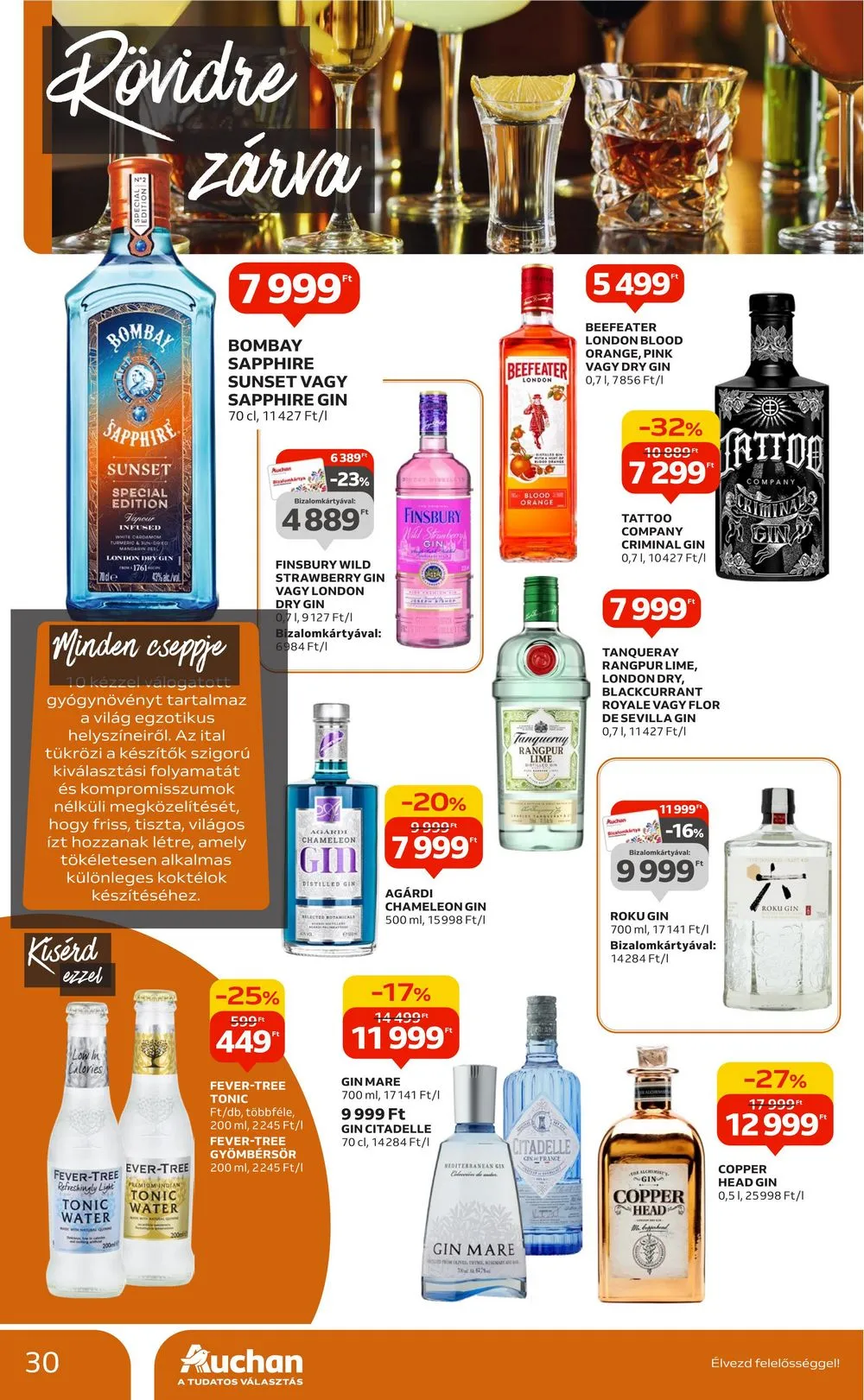 Auchan akciós újság Bor 10.05–10.25 – 30. oldal