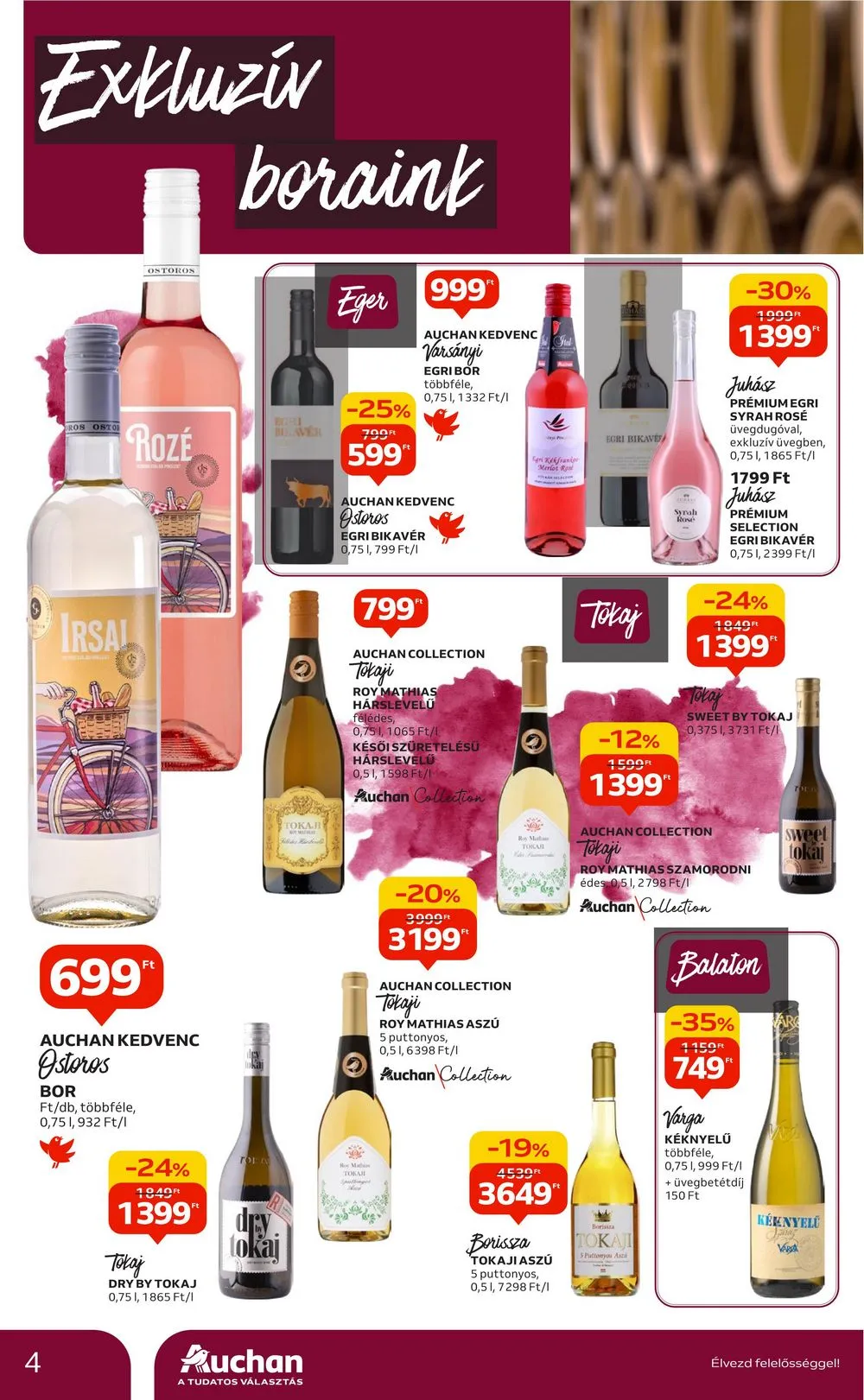 Auchan akciós újság Bor 10.05–10.25 – 4. oldal