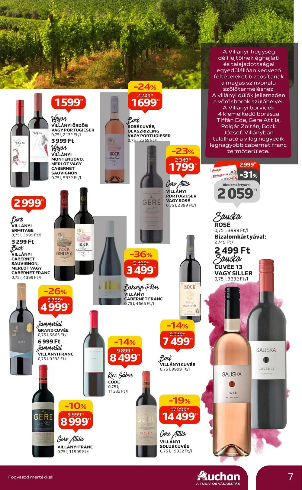Auchan akciós újság Bor 10.05–10.25 – 7. oldal