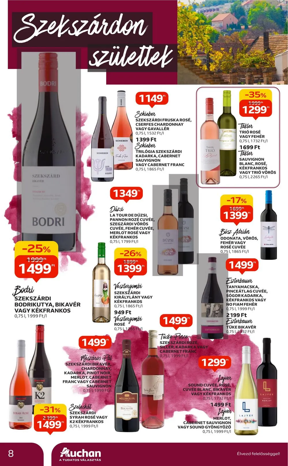 Auchan akciós újság Bor 10.05–10.25 – 8. oldal
