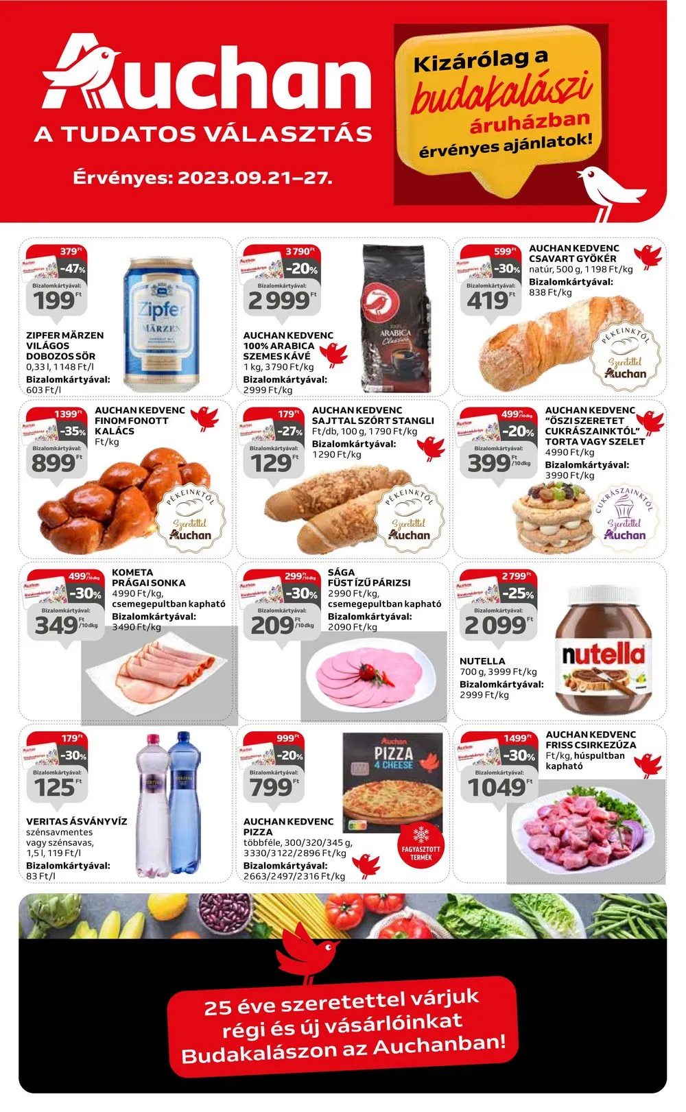 Auchan akciós újság Budakalasz 09.21–09.27