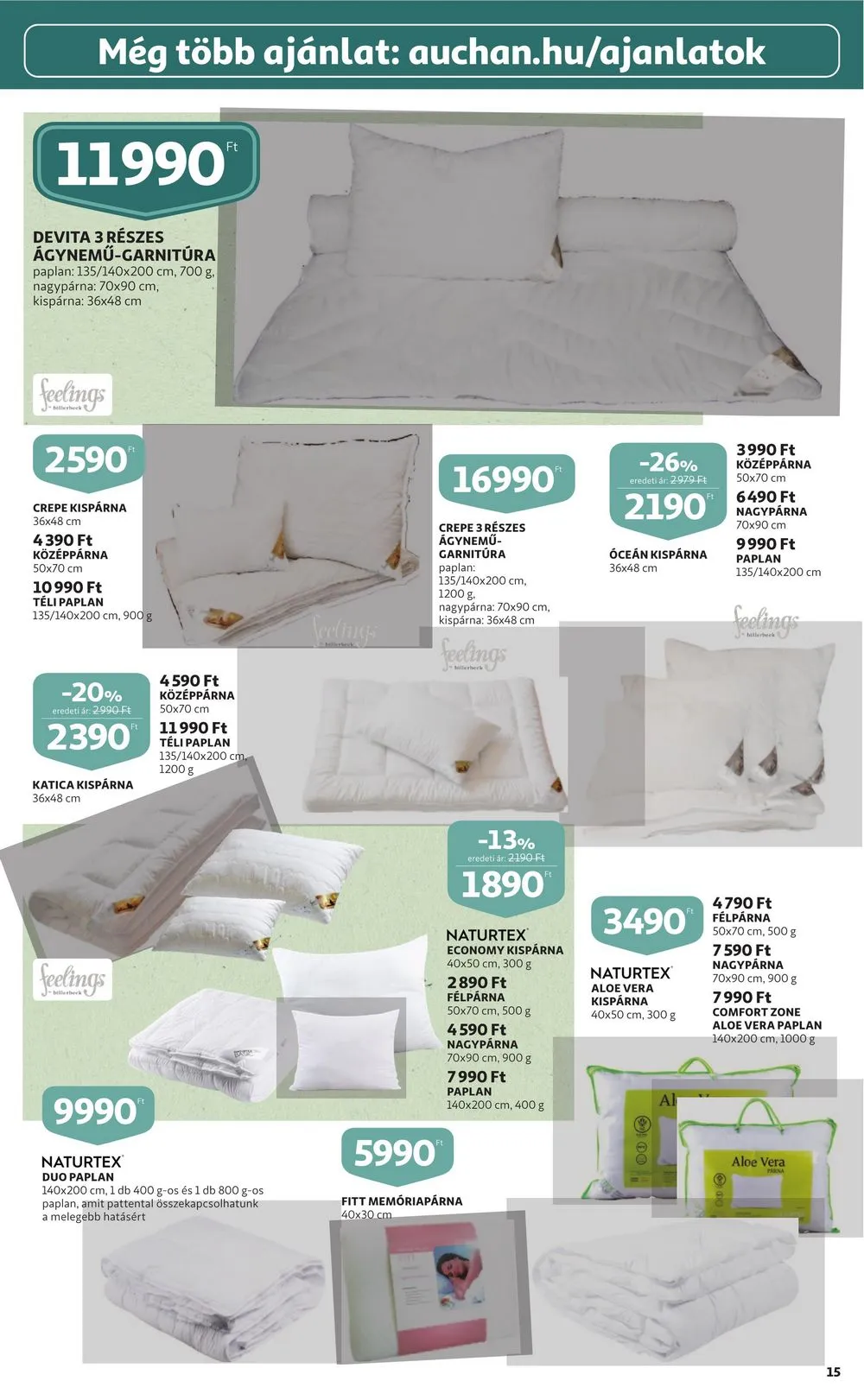Auchan akciós újság Feher hetek 12.28–01.11 – 15. oldal