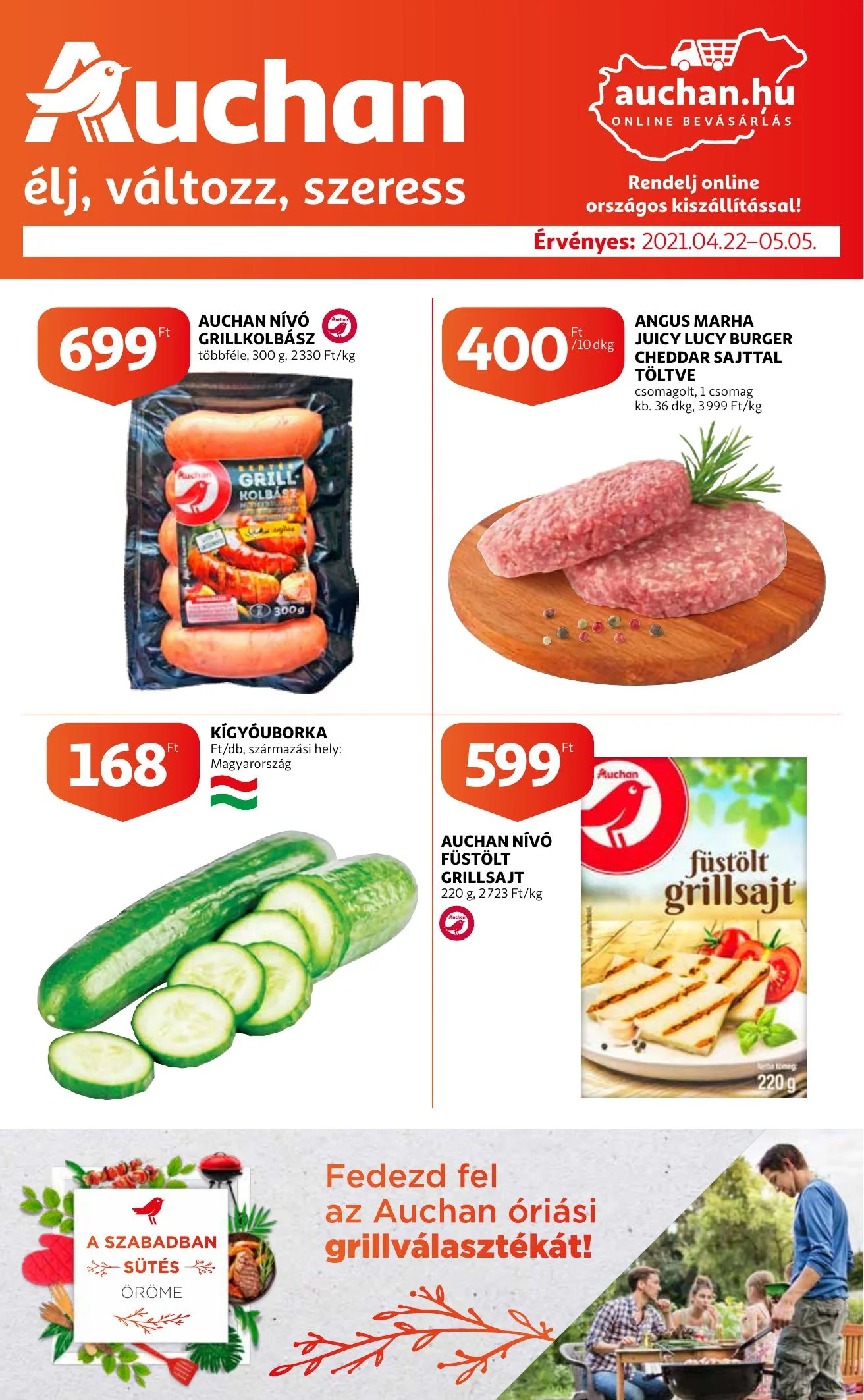 Auchan akciós újság Grill katalógus 04.22–05.05