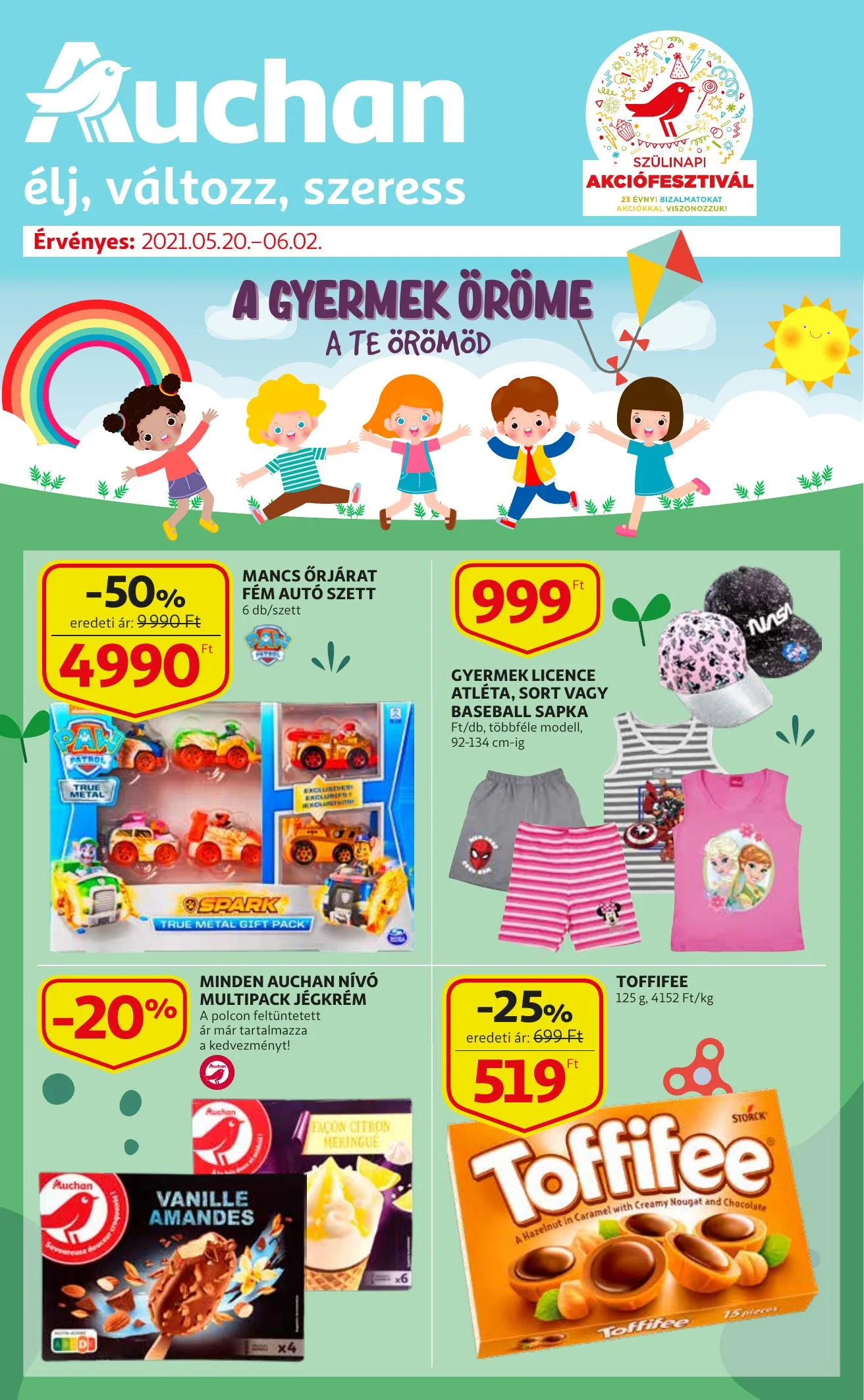 Auchan akciós újság Gyermeknapi katalógus 05.20–06.02