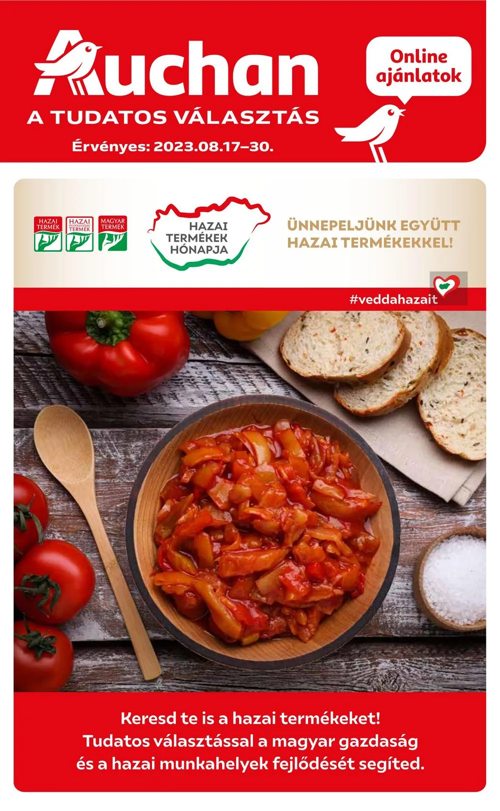 Auchan akciós újság Hazai termekek 08.17–08.30