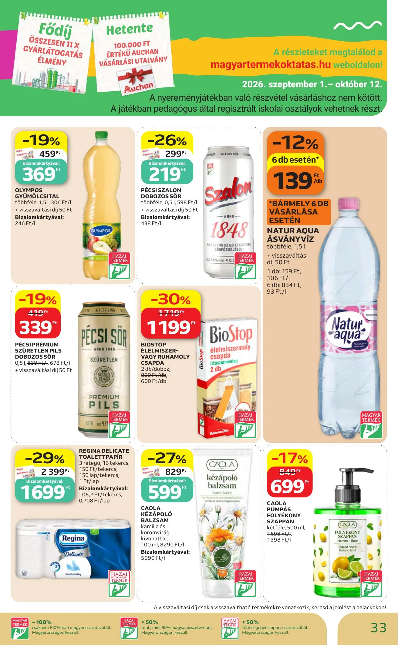 Auchan akciós újság Heti Hipermarket ajánlataink 10.01–10.07 – 33. oldal