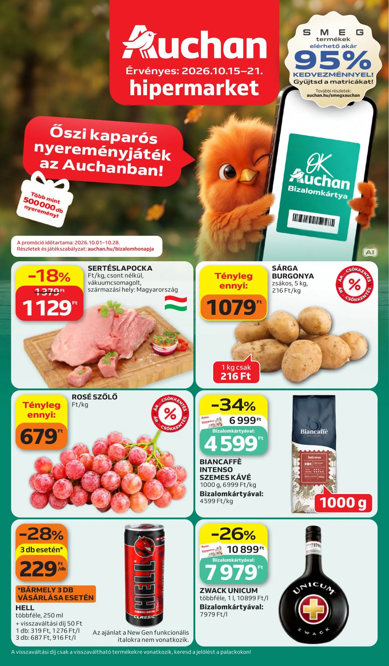 Auchan akciós újság Heti Hipermarket ajánlataink 10.15–10.21 – 1. oldal