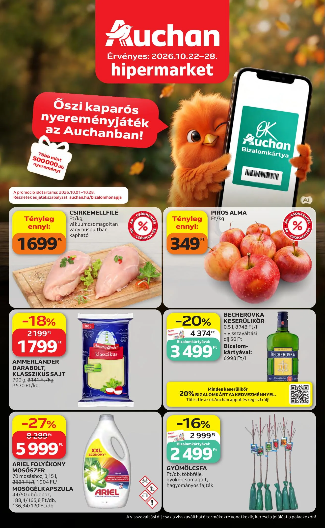 Auchan akciós újság Heti Hipermarket ajánlataink 10.22–10.28 – 1. oldal