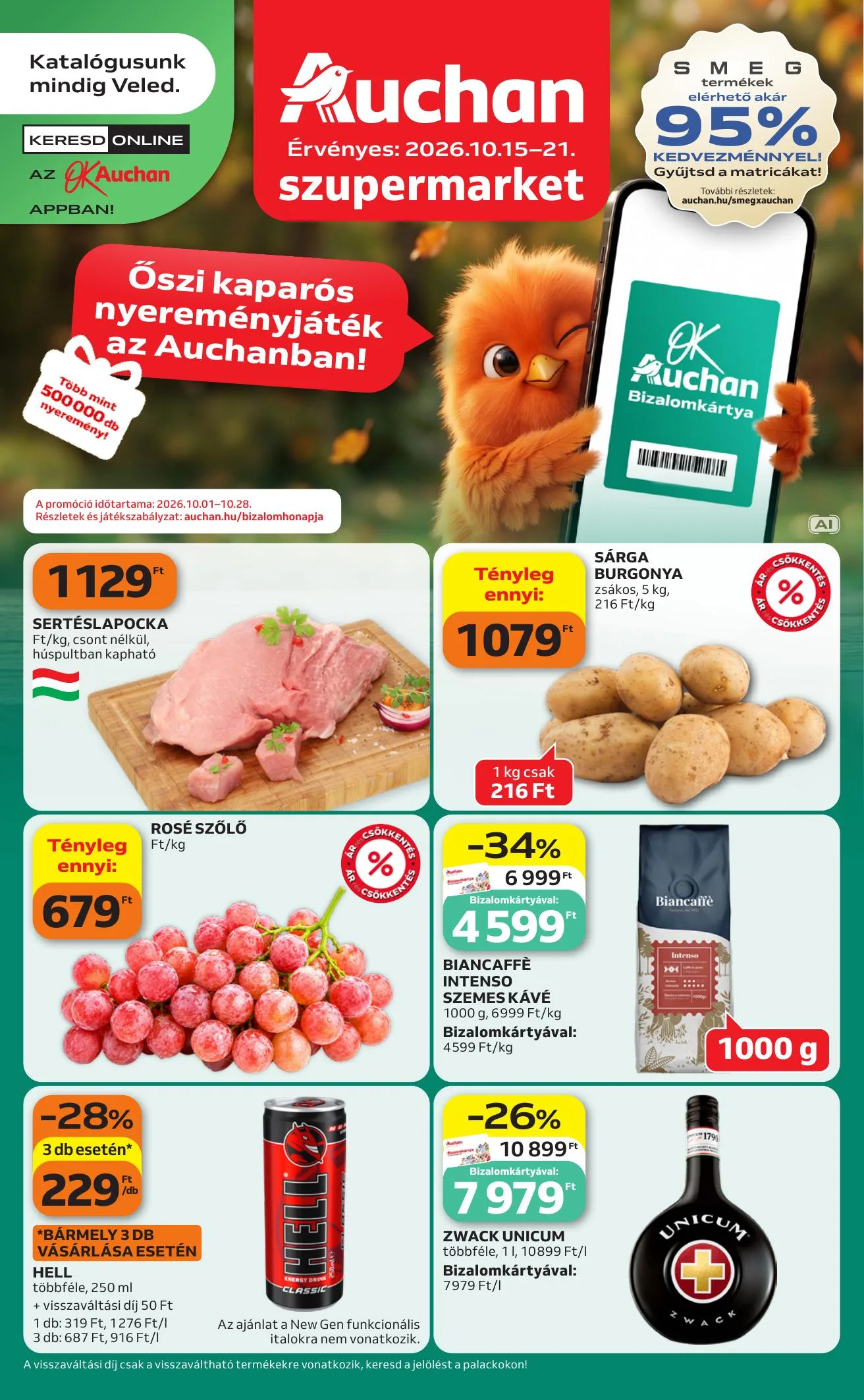 Auchan akciós újság Heti Szupermarket ajánlataink 10.15–10.21 – 1. oldal