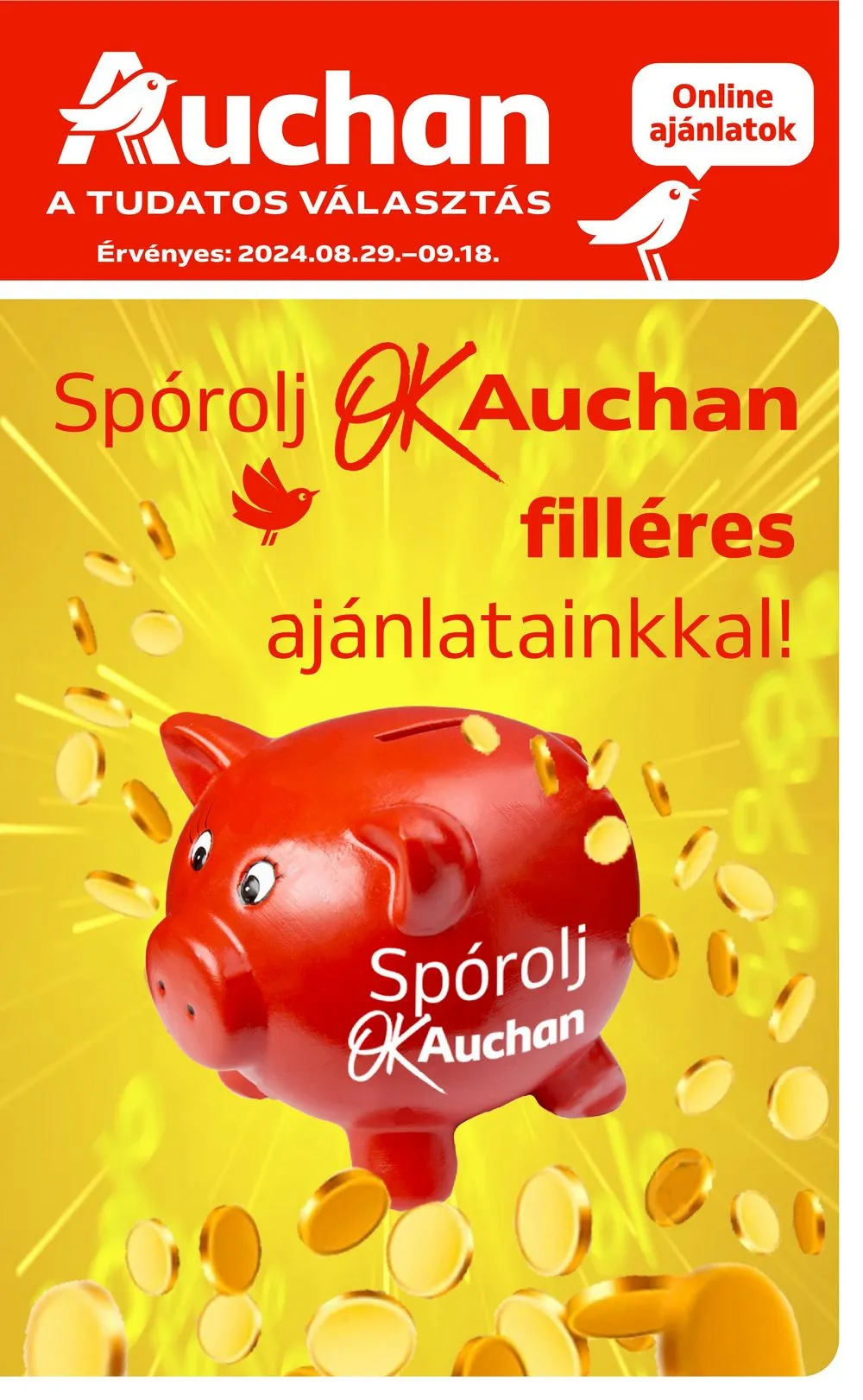 Auchan akciós újság Hipermarket 3 hetes filleres 08.29–09.18