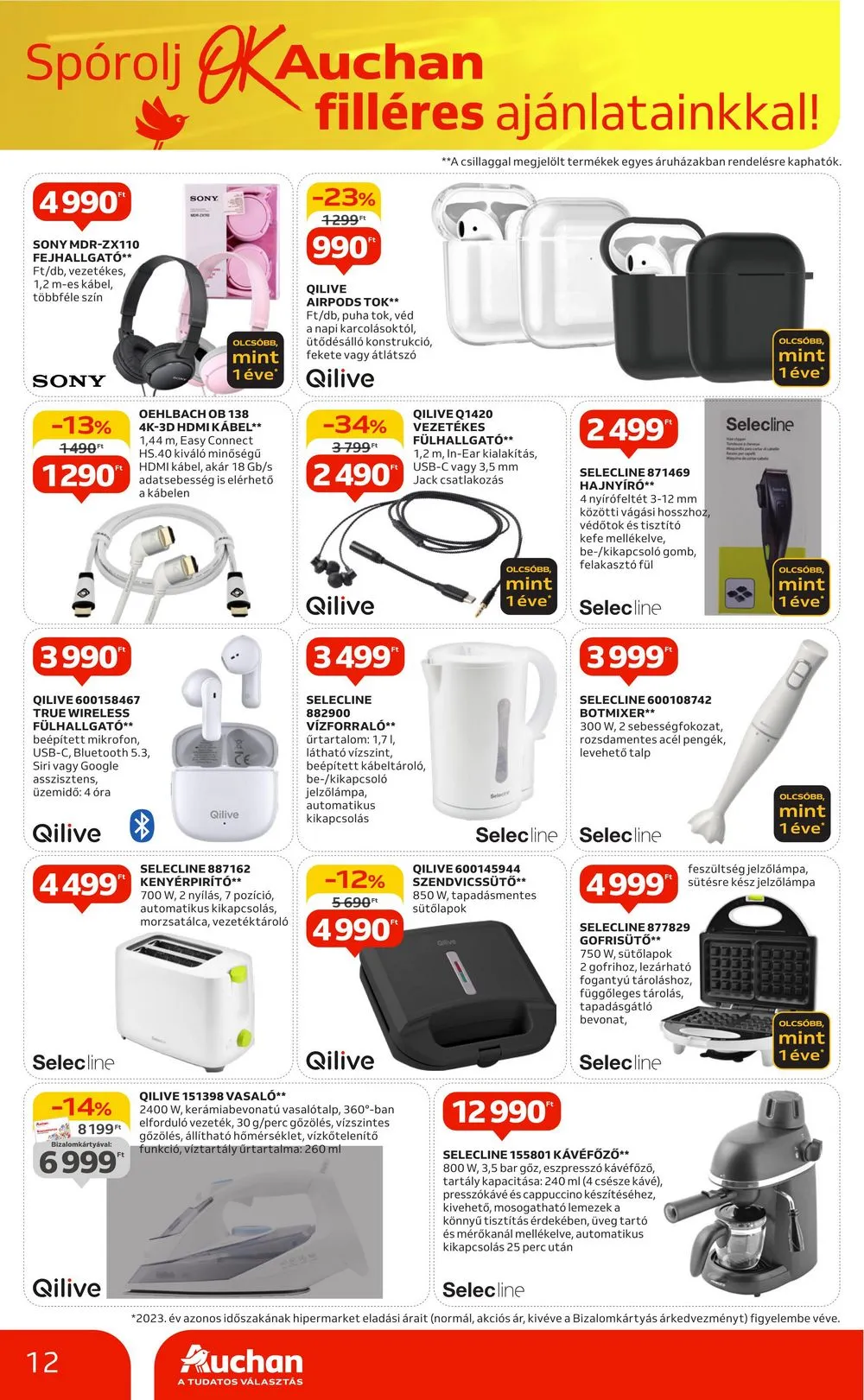 Auchan akciós újság Hipermarket 3 hetes filleres 08.29–09.18 – 12. oldal