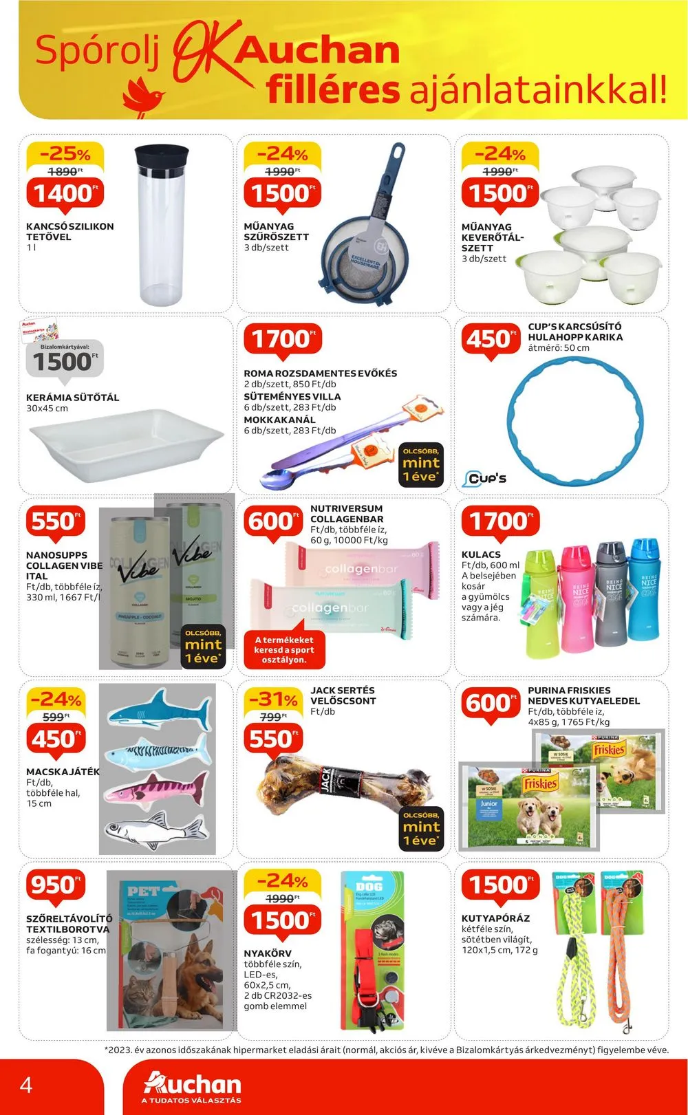 Auchan akciós újság Hipermarket 3 hetes filleres 08.29–09.18 – 4. oldal