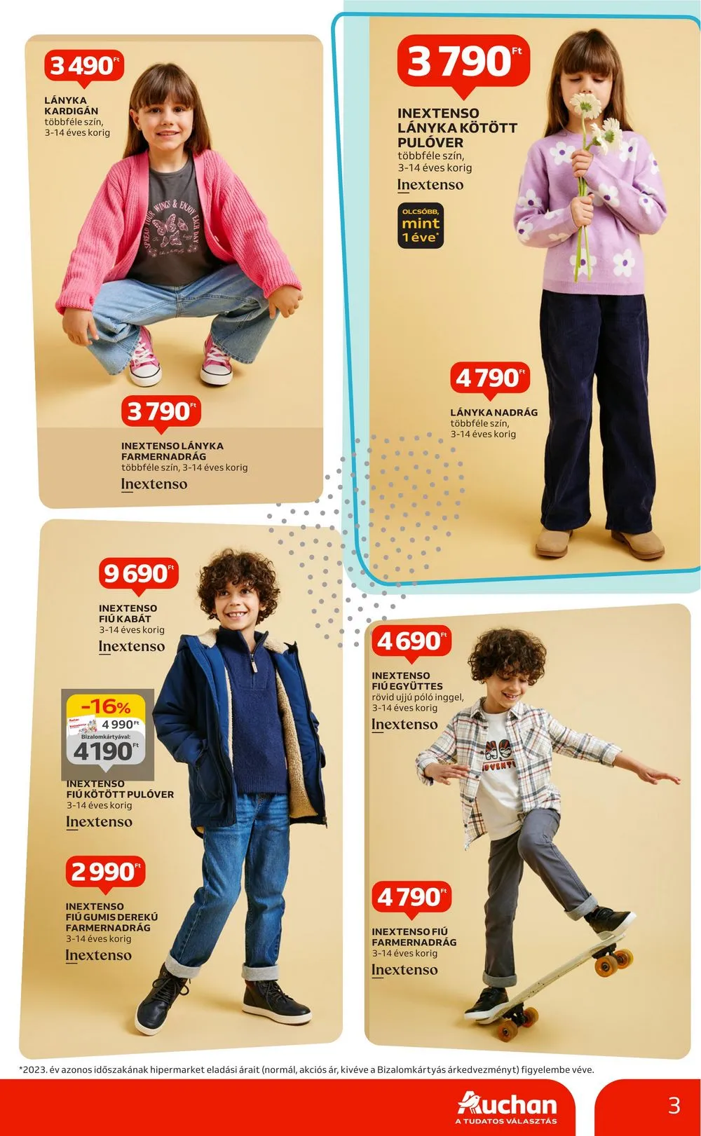 Auchan akciós újság Hipermarket 4 hetes textil 08.29–09.25 – 3. oldal