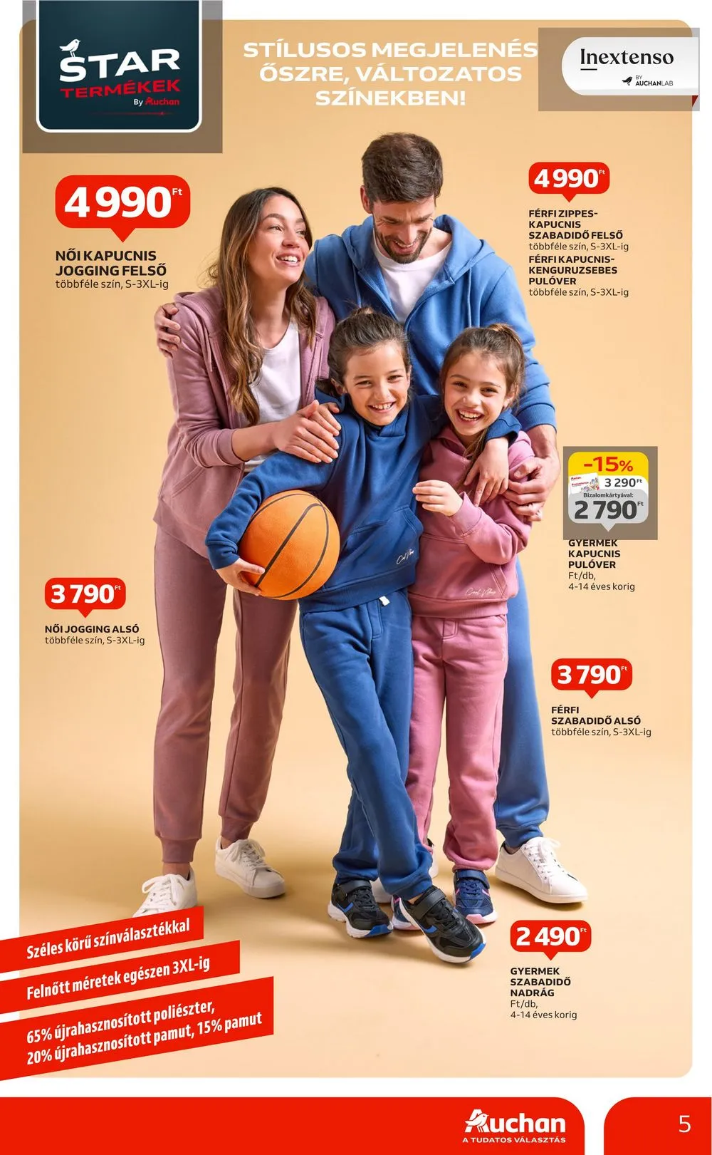 Auchan akciós újság Hipermarket 4 hetes textil 08.29–09.25 – 5. oldal