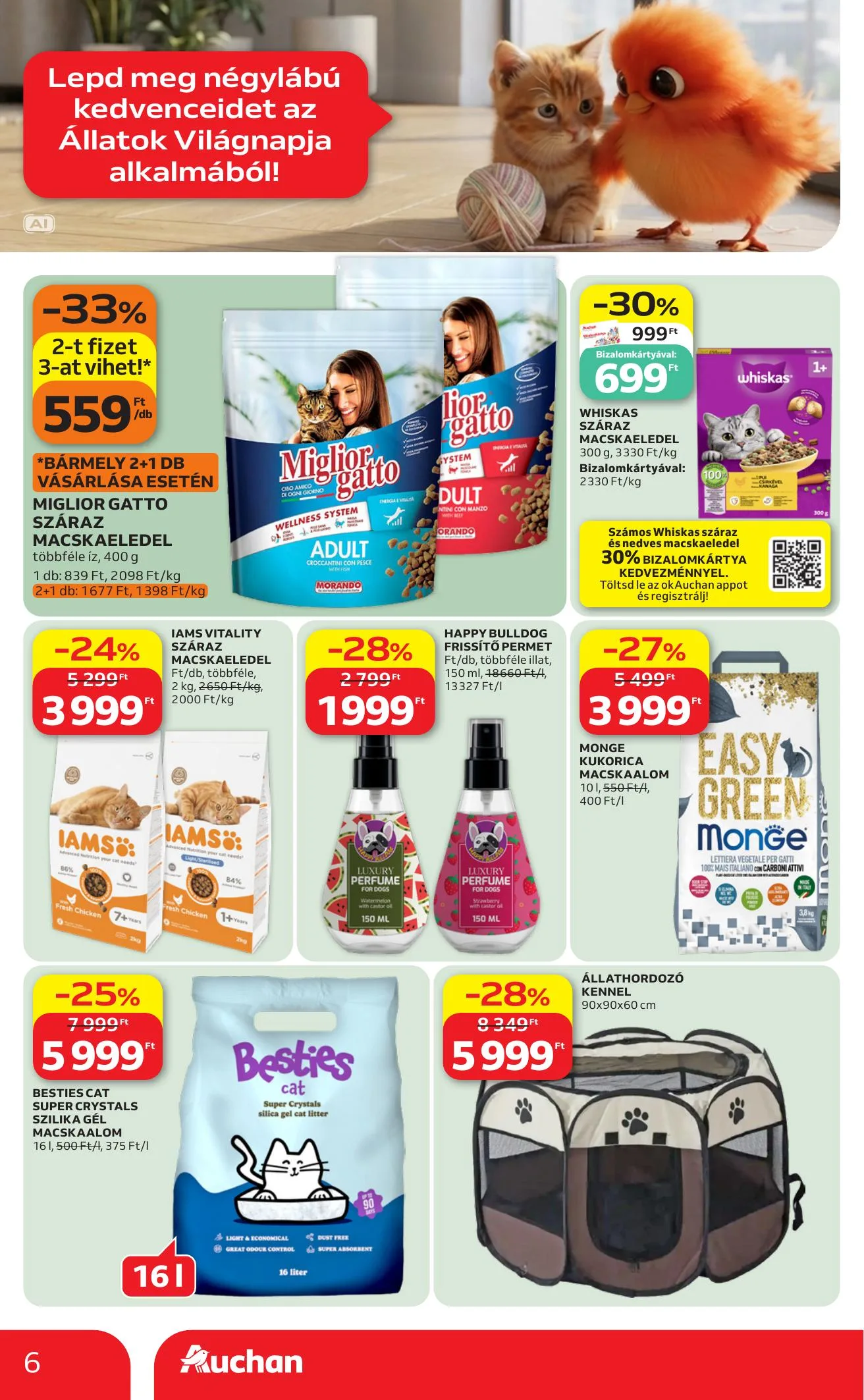 Auchan akciós újság Hipermarket állatvilág ajánlataink 09.24–10.07 – 6. oldal