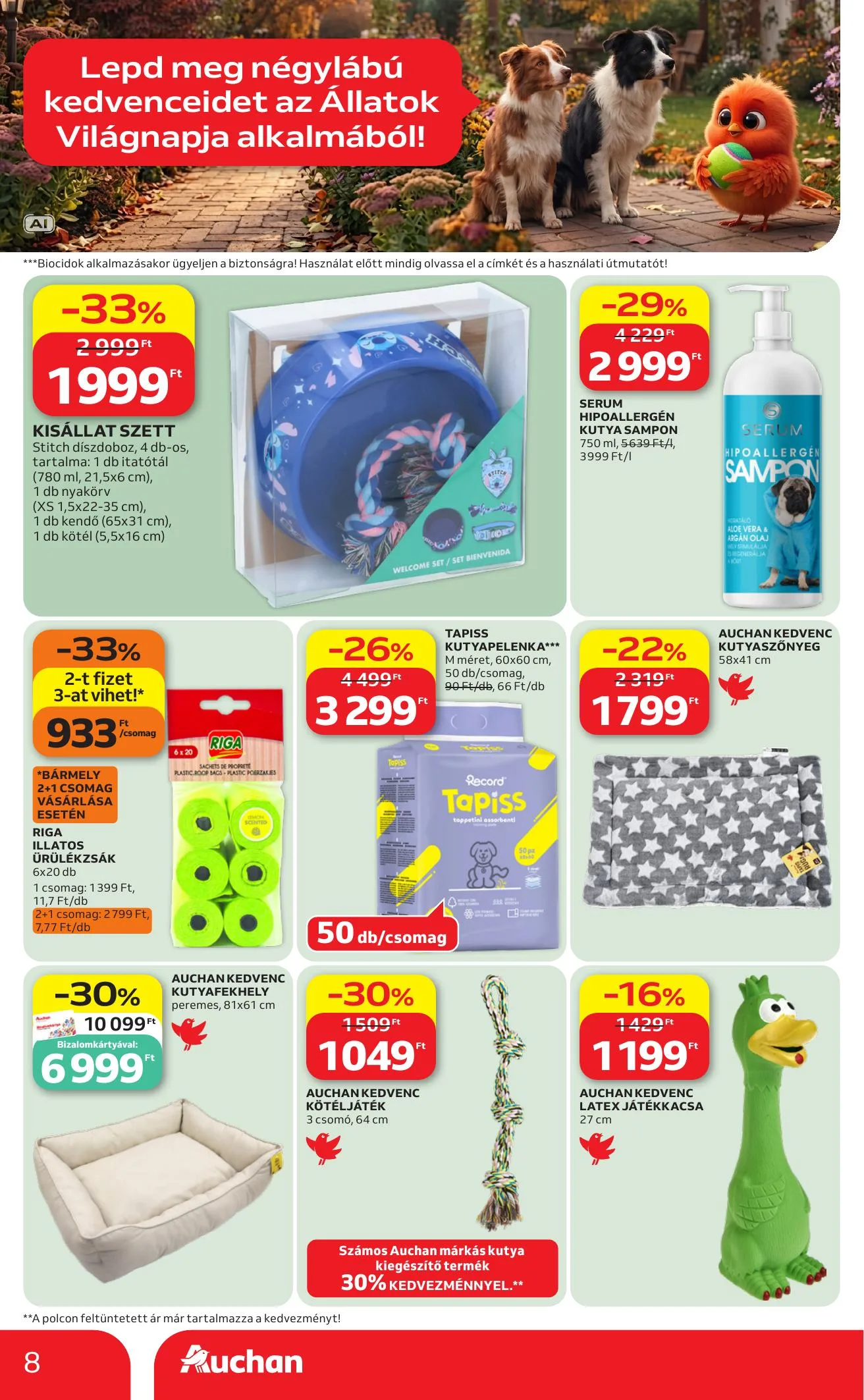Auchan akciós újság Hipermarket állatvilág ajánlataink 09.24–10.07 – 8. oldal