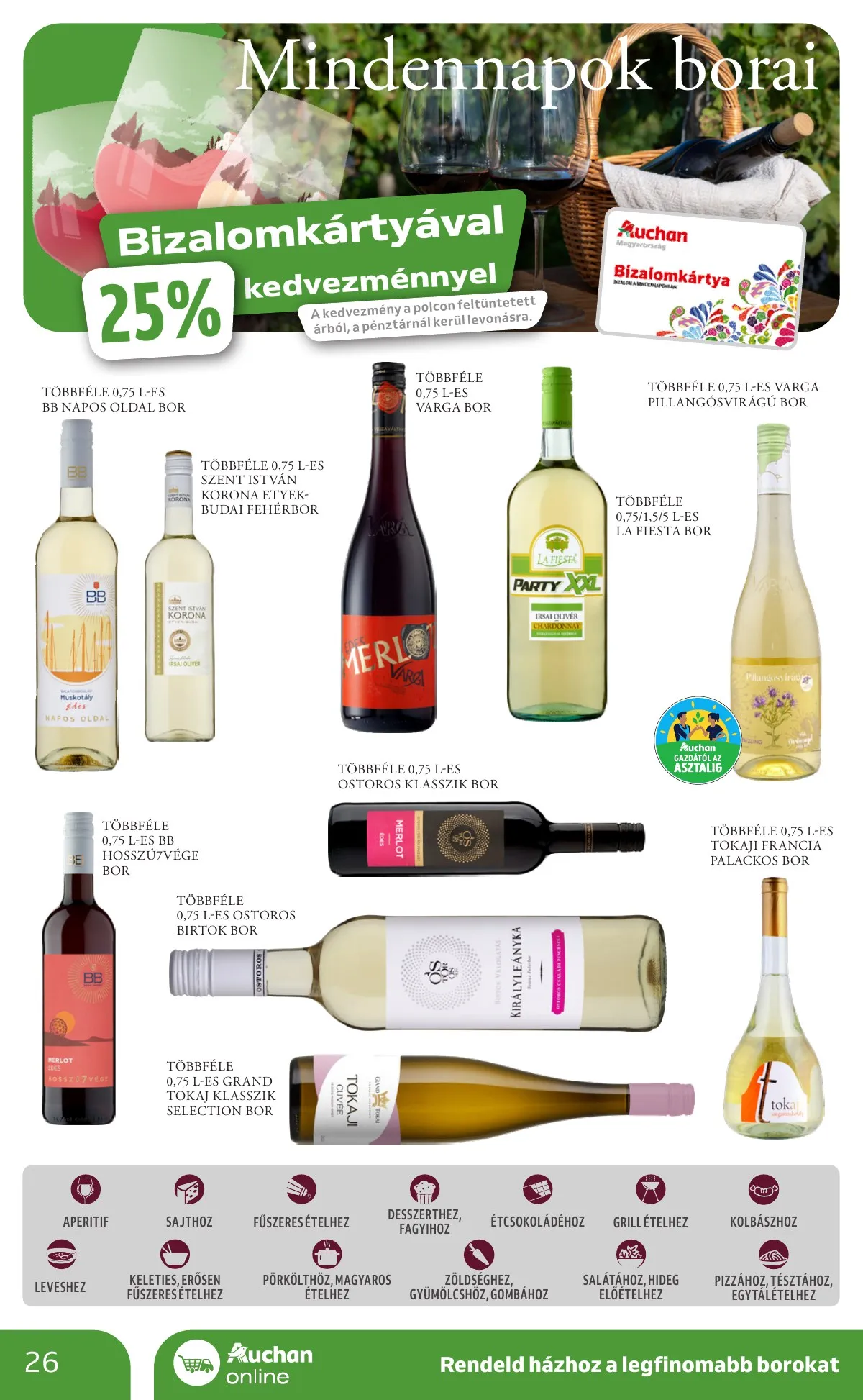 Auchan akciós újság Hipermarket Bor 10.03–10.22 – 26. oldal