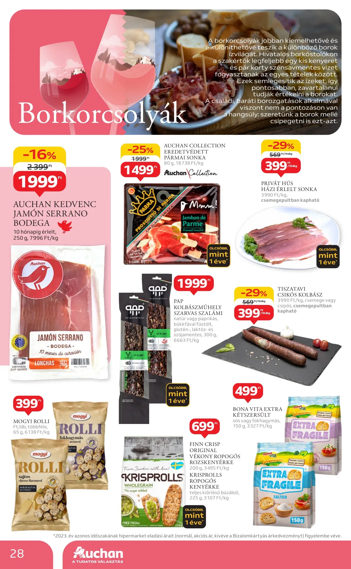 Auchan akciós újság Hipermarket Bor 10.03–10.22 – 28. oldal
