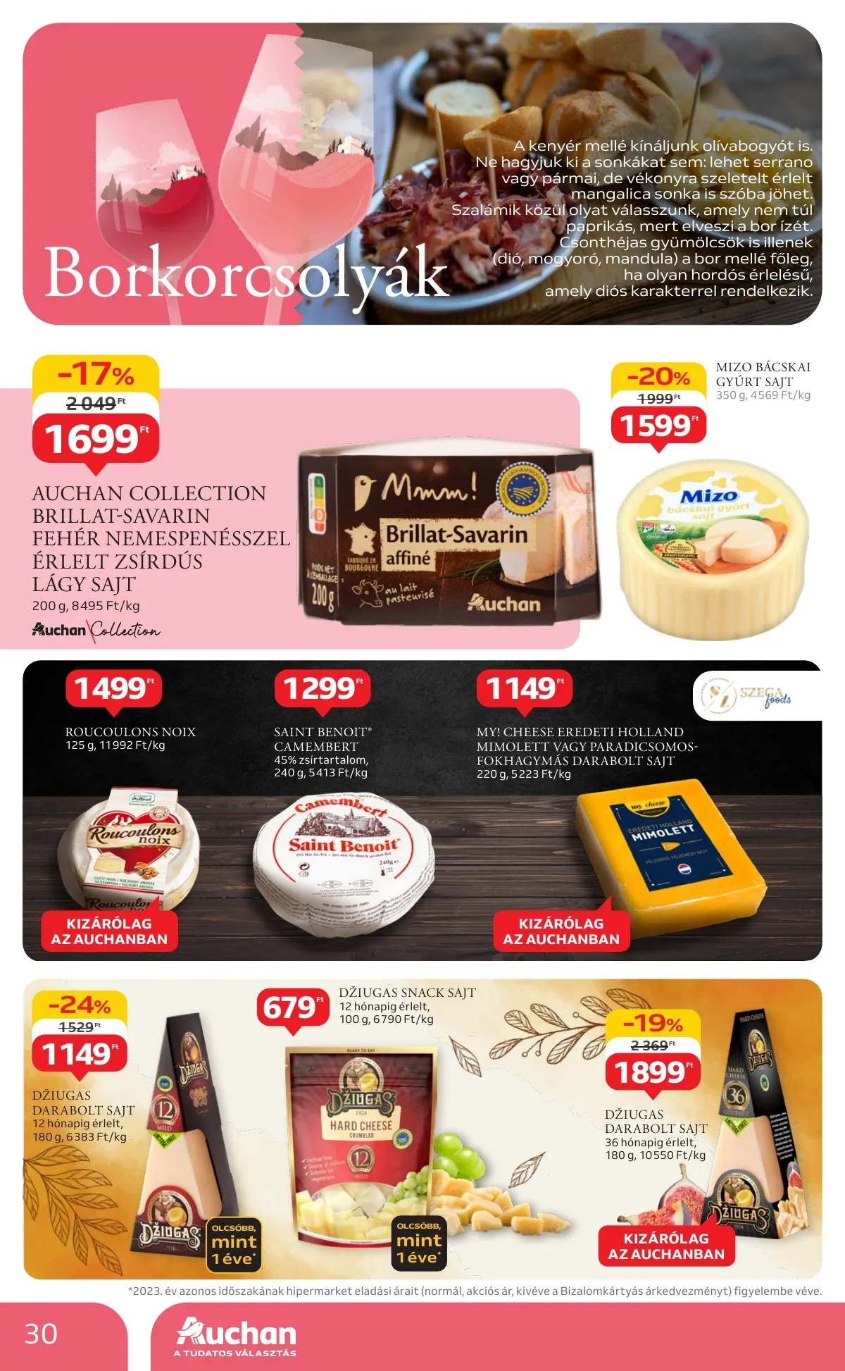 Auchan akciós újság Hipermarket Bor 10.03–10.22 – 30. oldal