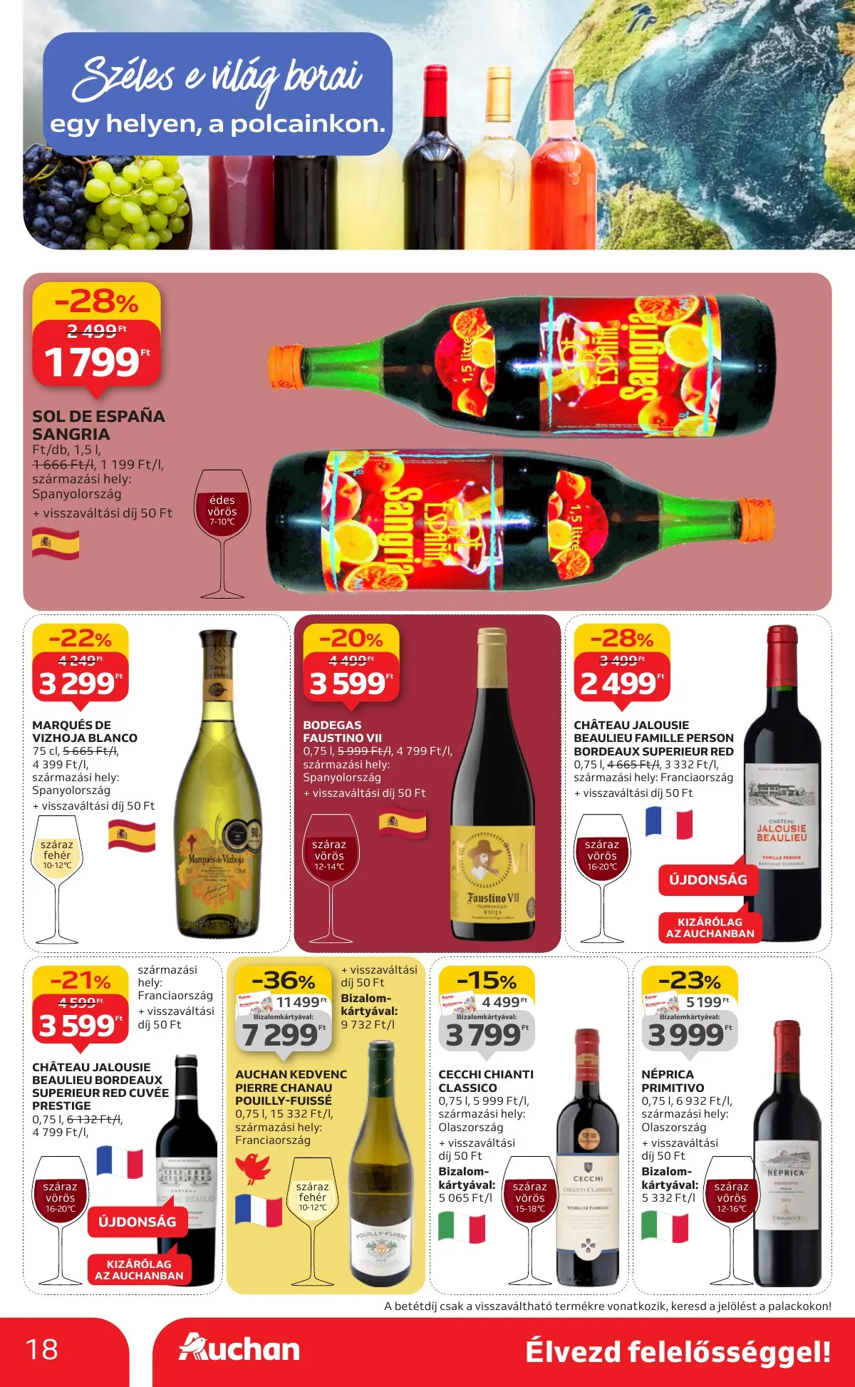 Auchan akciós újság Hipermarket Bor 10.02–10.22 – 18. oldal