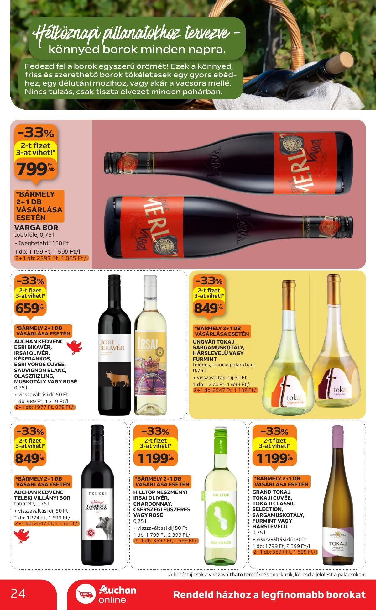 Auchan akciós újság Hipermarket Bor 10.02–10.22 – 24. oldal