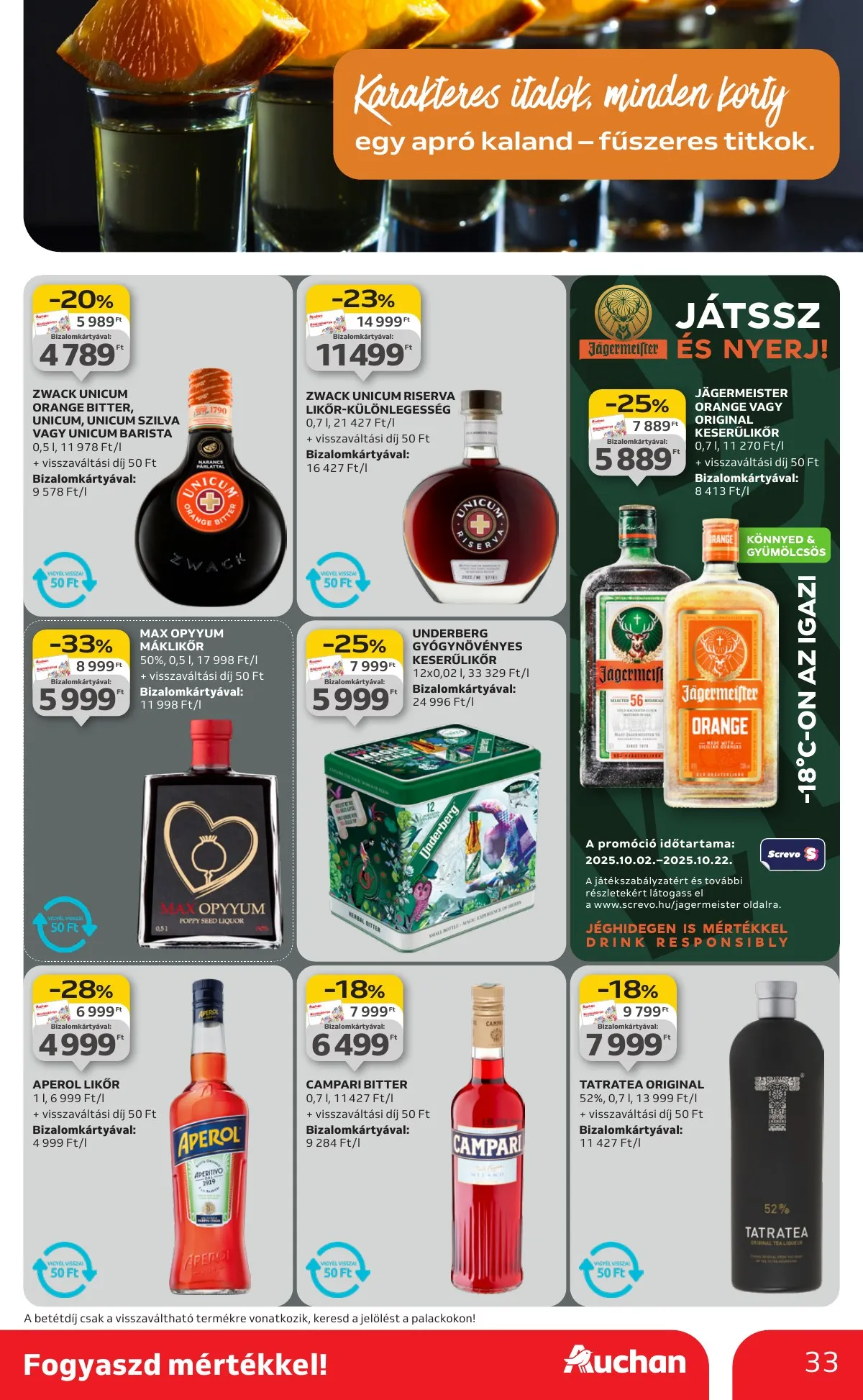 Auchan akciós újság Hipermarket Bor 10.02–10.22 – 33. oldal