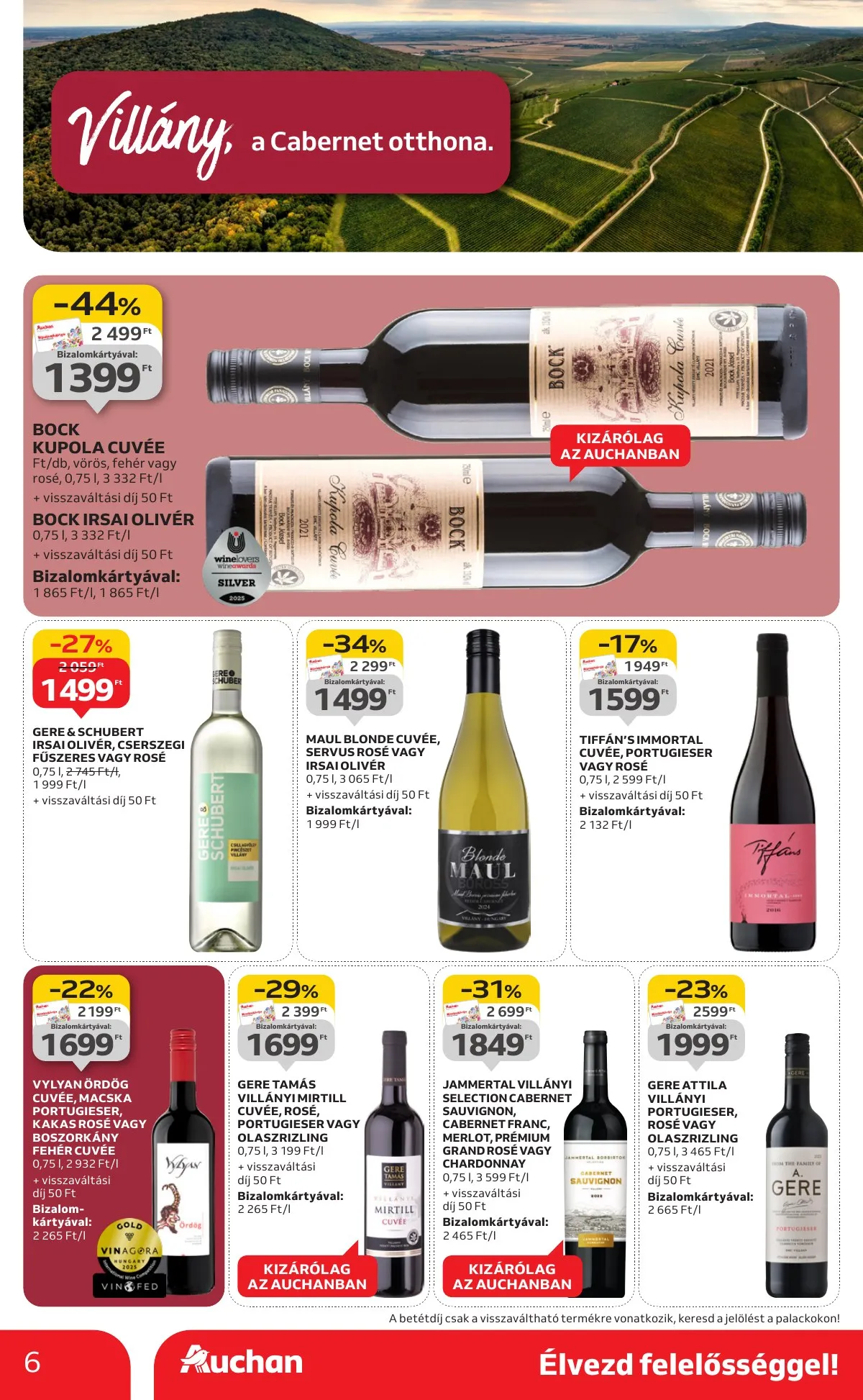 Auchan akciós újság Hipermarket Bor 10.02–10.22 – 6. oldal