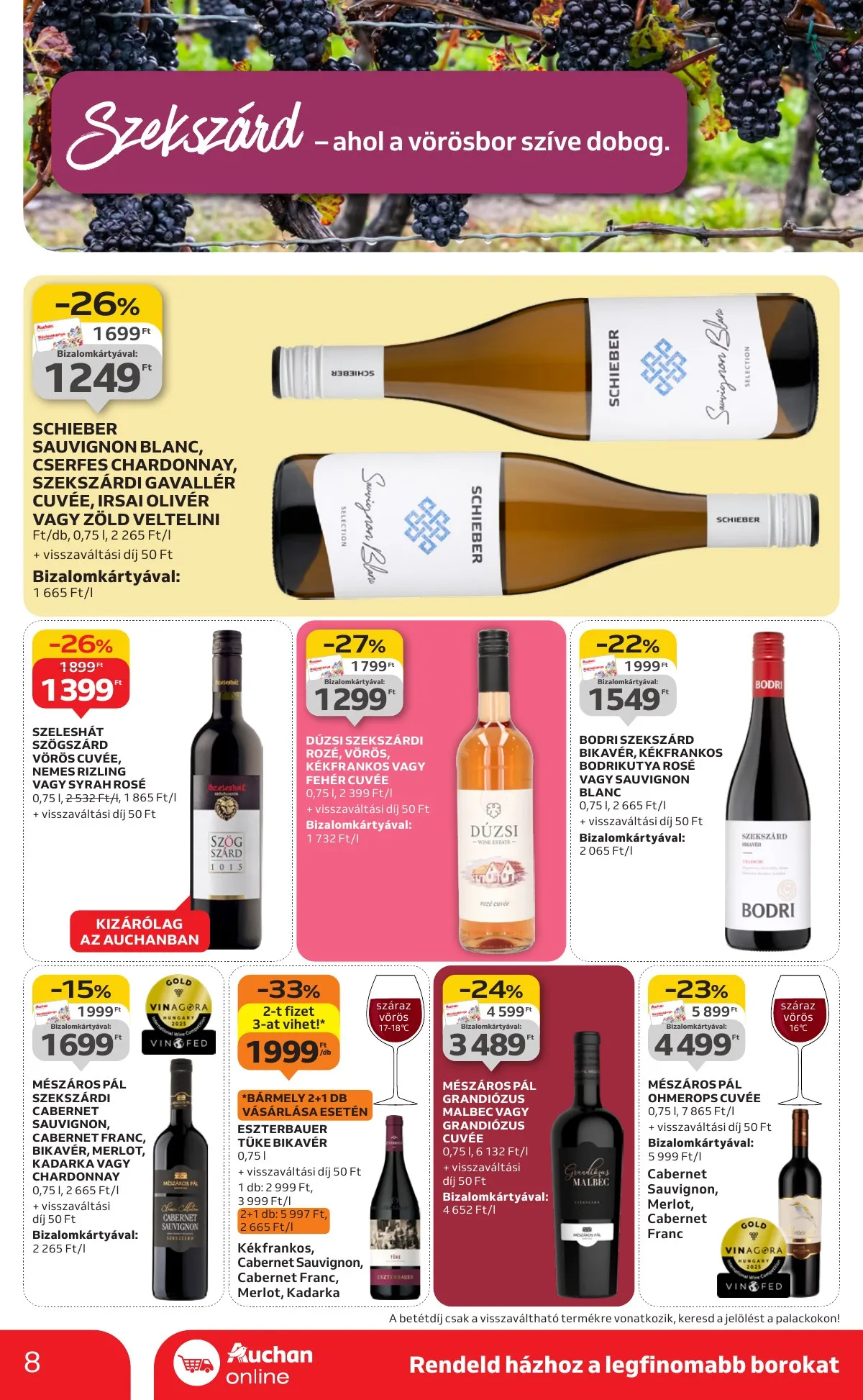 Auchan akciós újság Hipermarket Bor 10.02–10.22 – 8. oldal