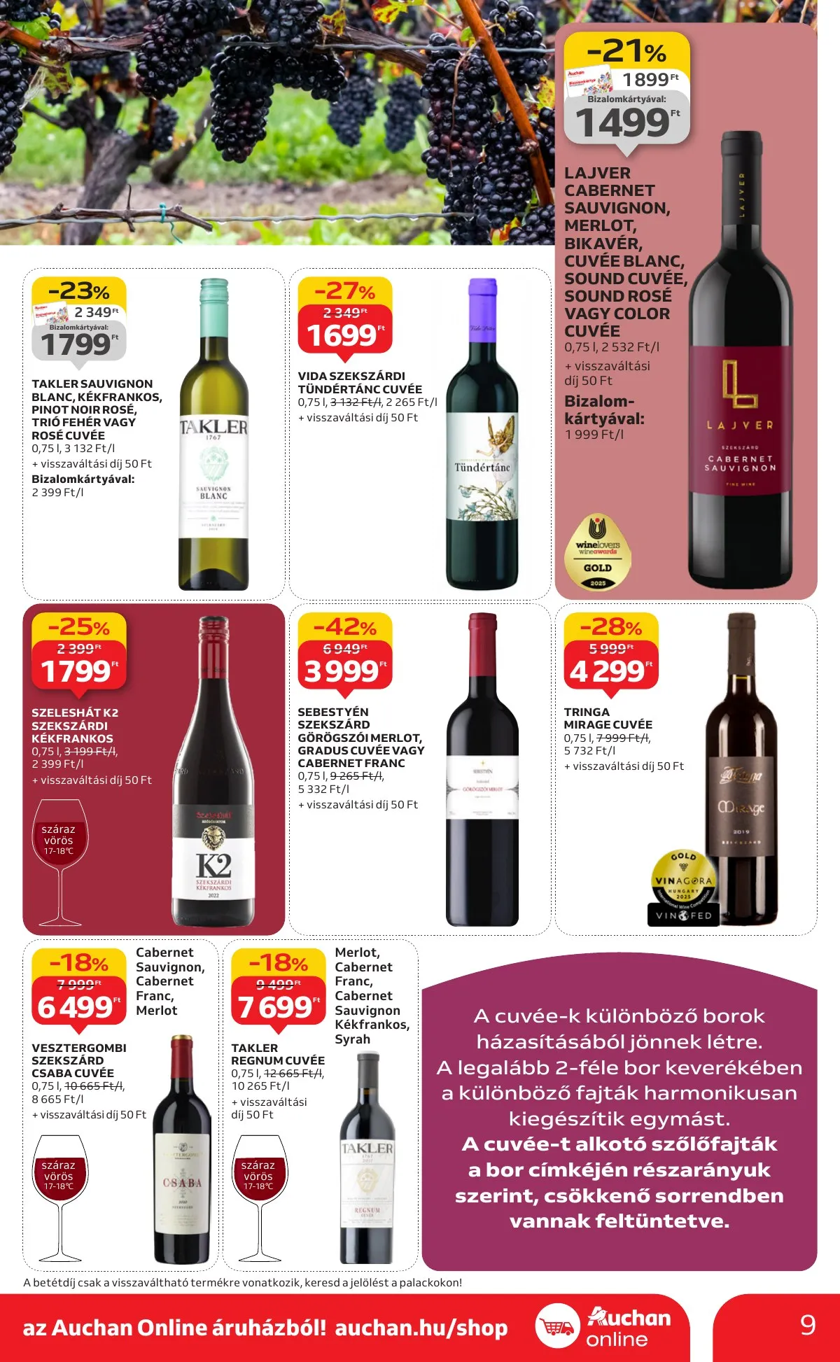 Auchan akciós újság Hipermarket Bor 10.02–10.22 – 9. oldal