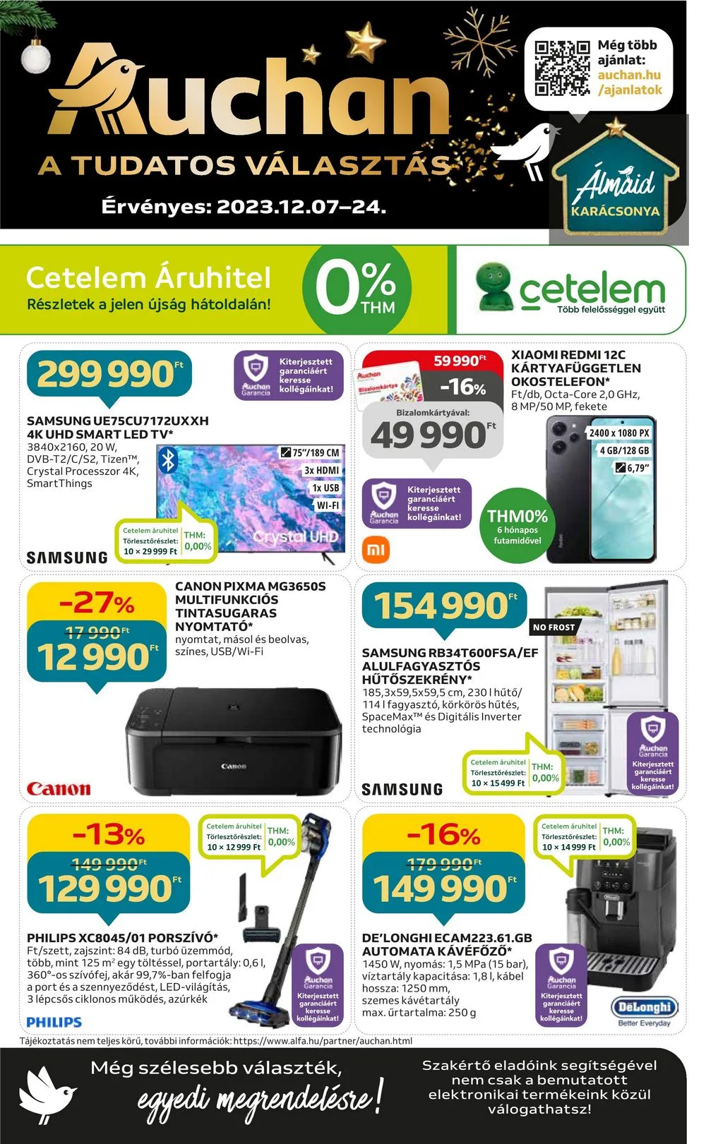 Auchan akciós újság Hipermarket elektonikai 12.07–12.24