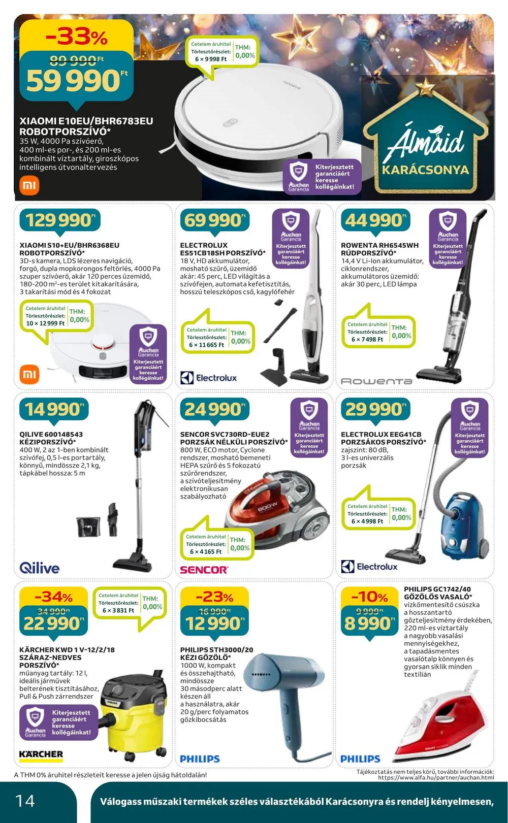 Auchan akciós újság Hipermarket elektonikai 12.07–12.24 – 14. oldal