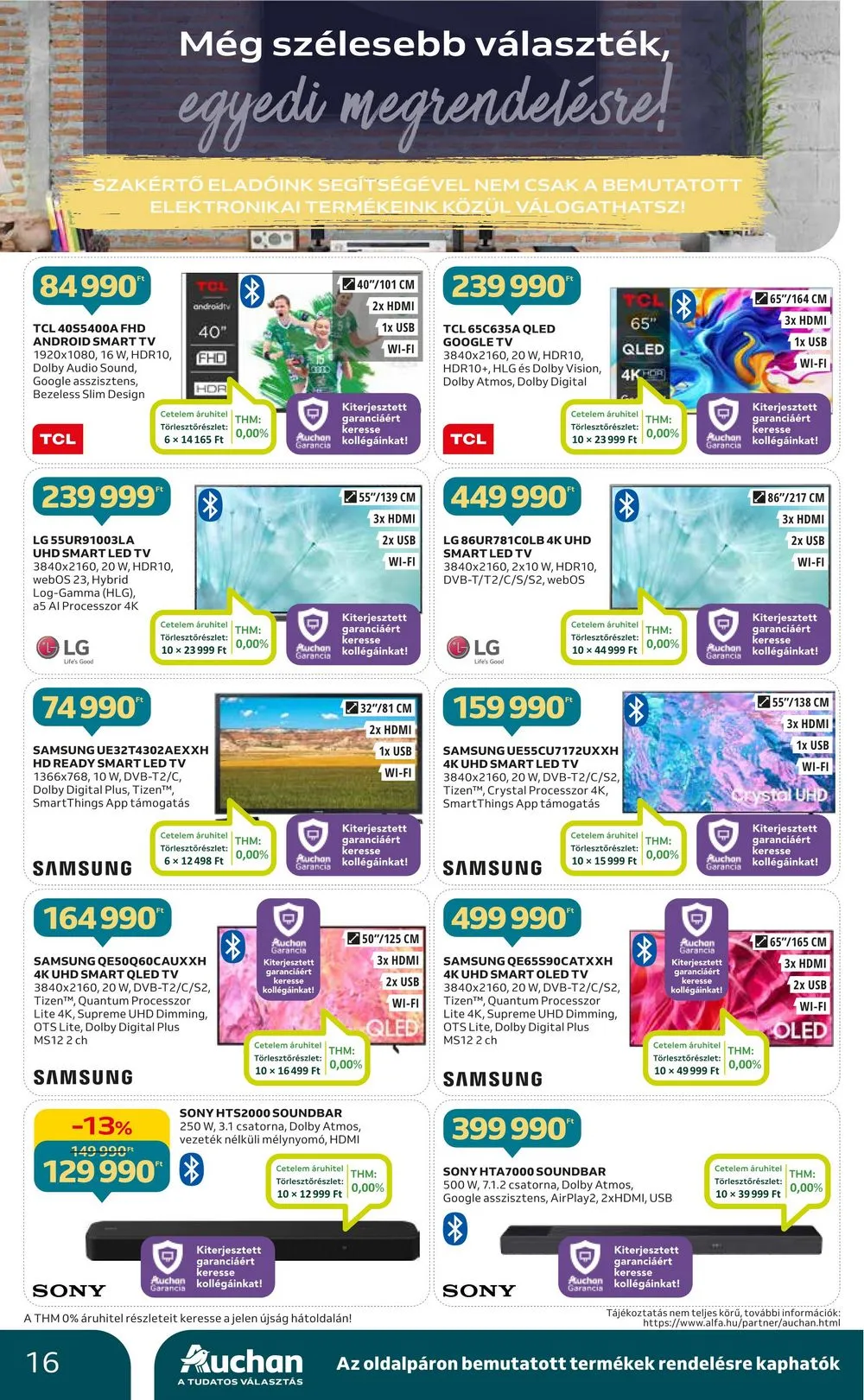 Auchan akciós újság Hipermarket elektonikai 12.07–12.24 – 16. oldal