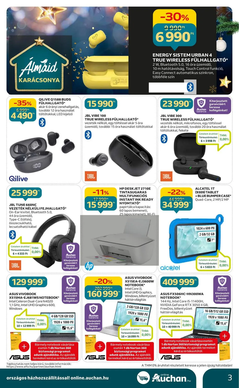 Auchan akciós újság Hipermarket elektonikai 12.07–12.24 – 3. oldal