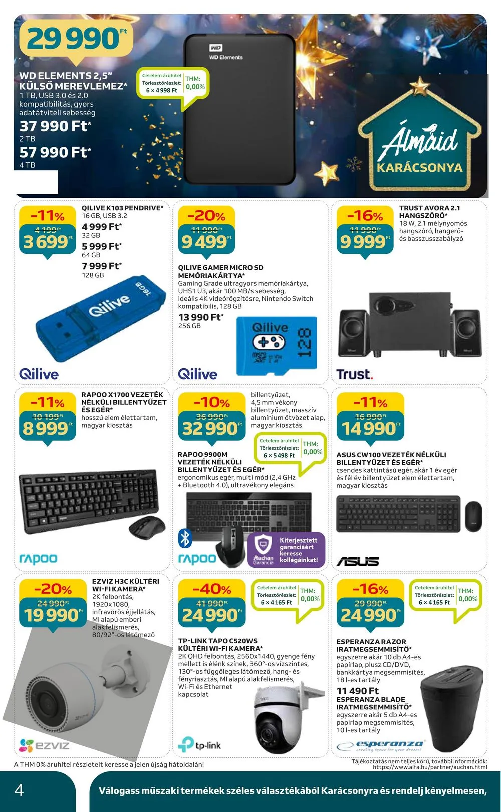 Auchan akciós újság Hipermarket elektonikai 12.07–12.24 – 4. oldal