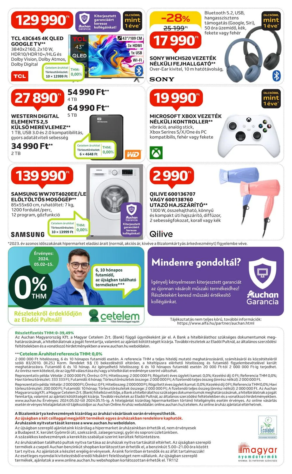 Auchan akciós újság Hipermarket Elektonikai 05.02–05.15 – 16. oldal